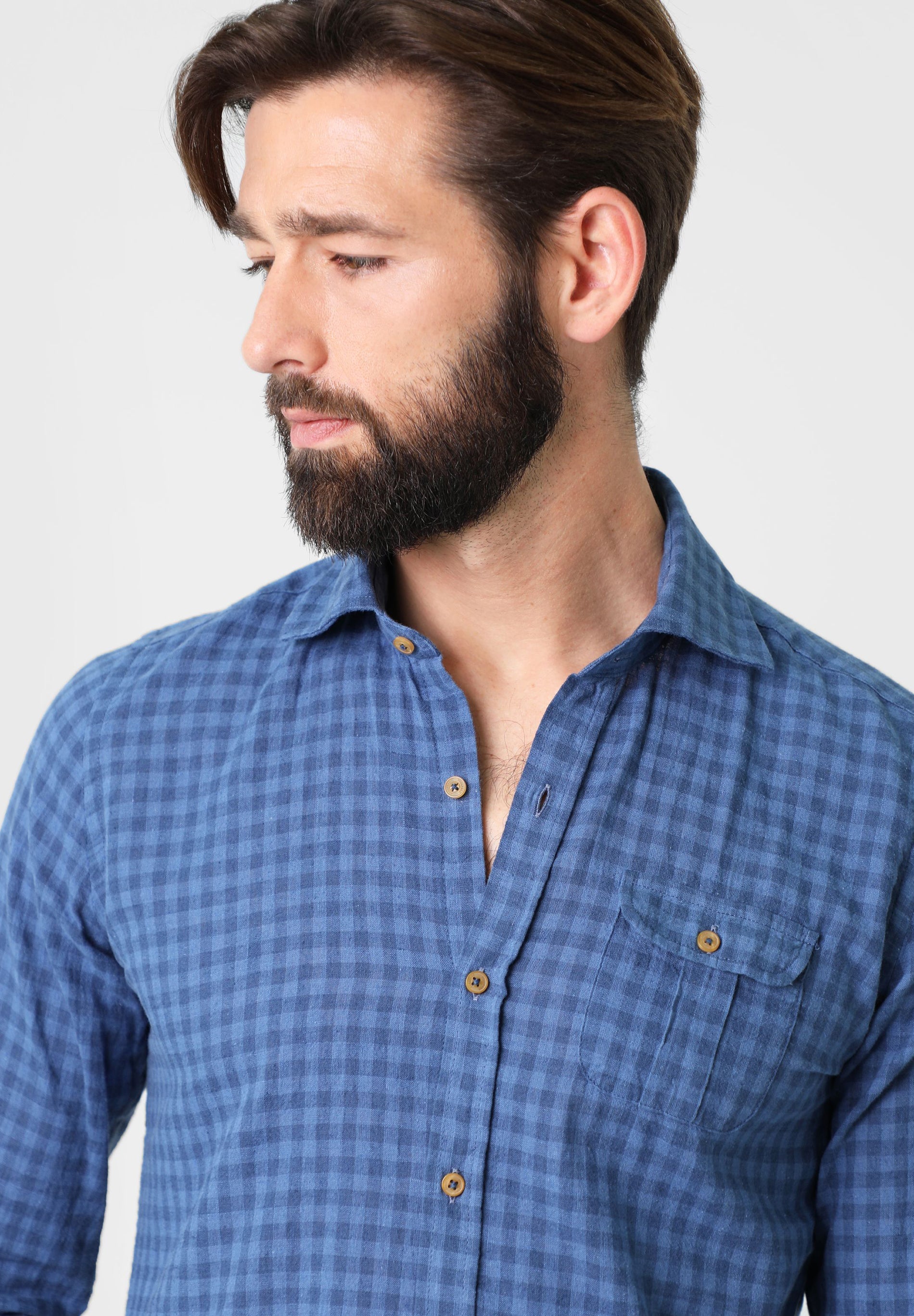 CAMISA CUADROS BOLSILLO BOTÓN