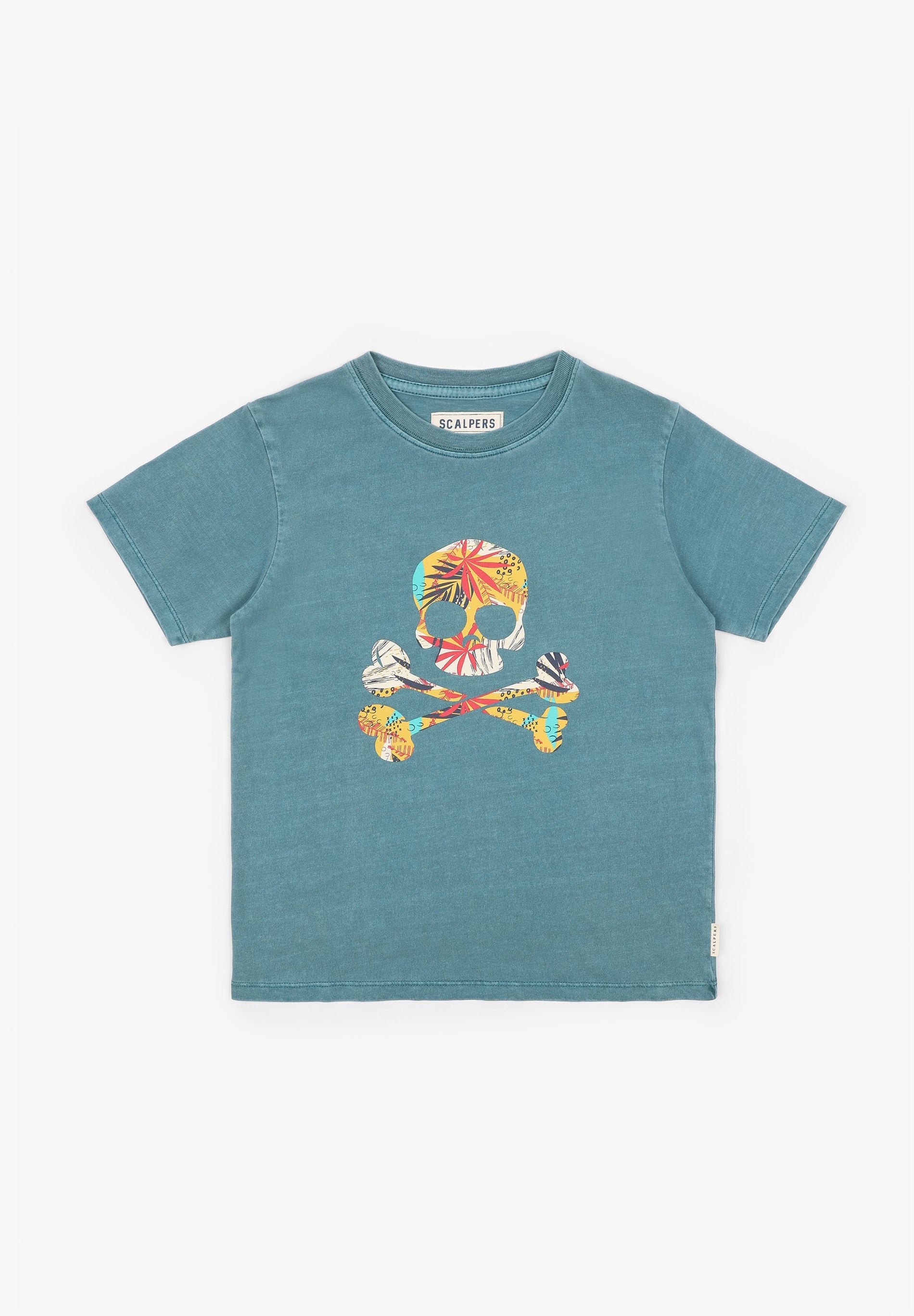 CAMISETA CALAVERA TROPICAL