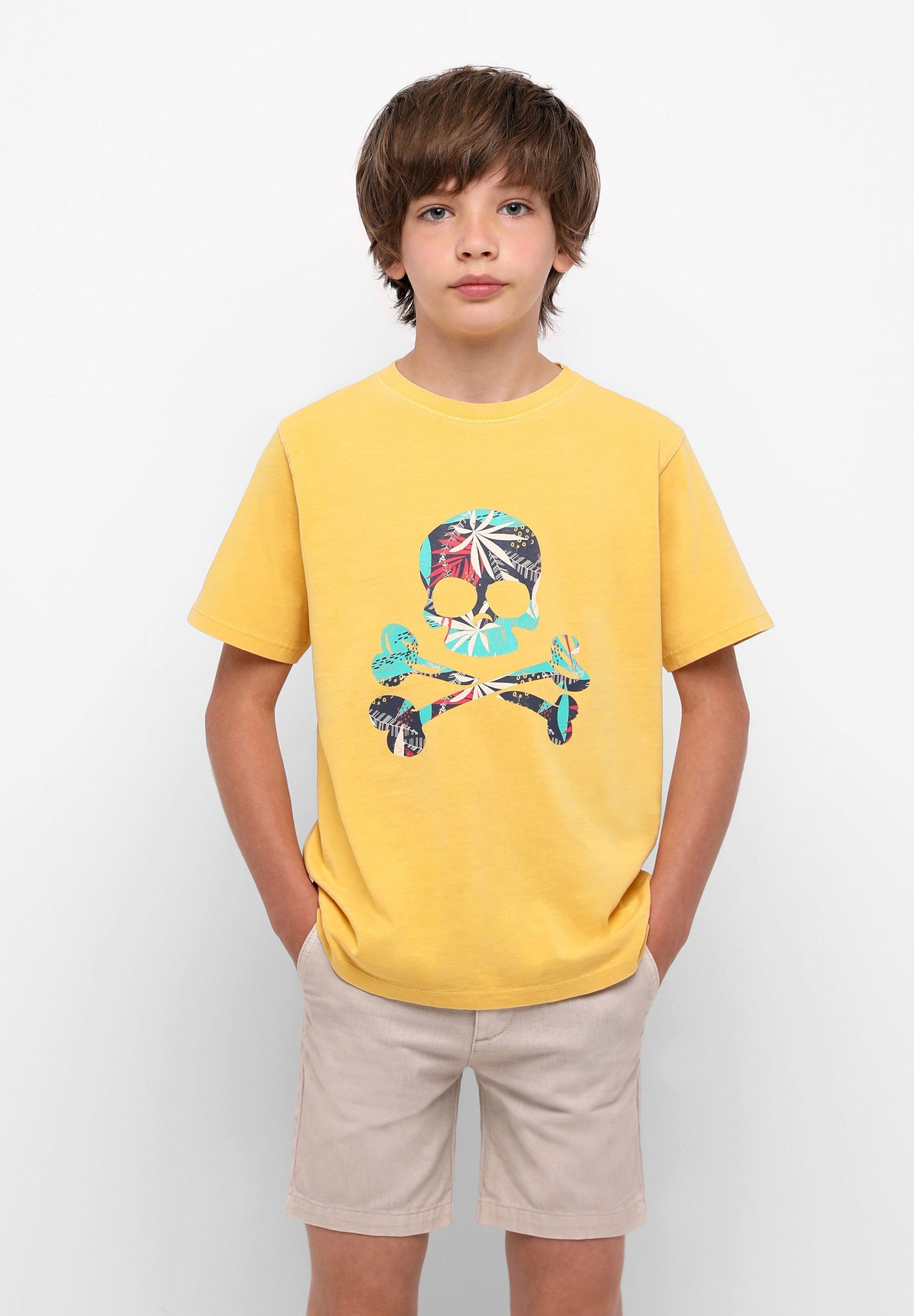 CAMISETA CALAVERA TROPICAL