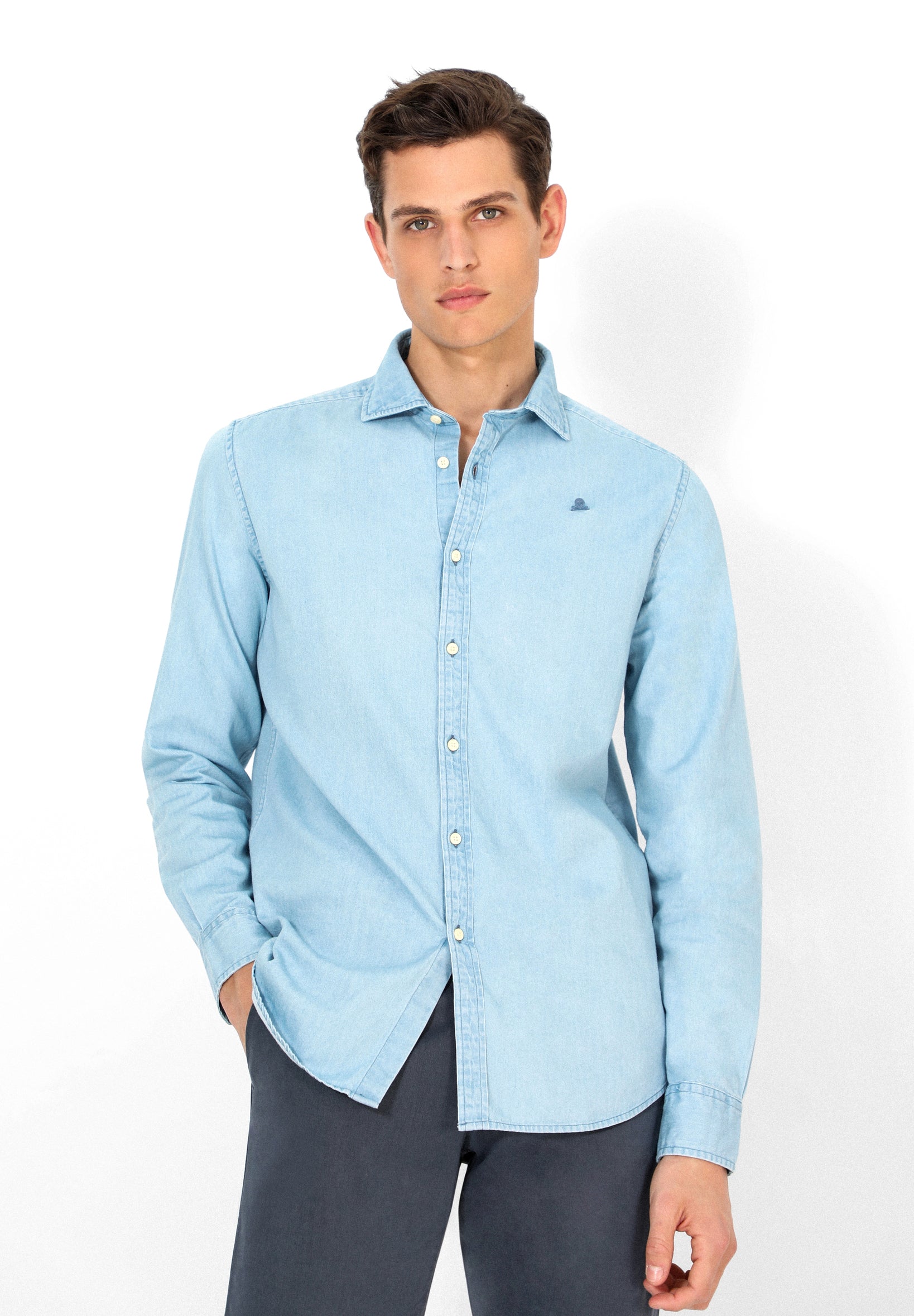 CAMISA DENIM CALAVERA BORDADA