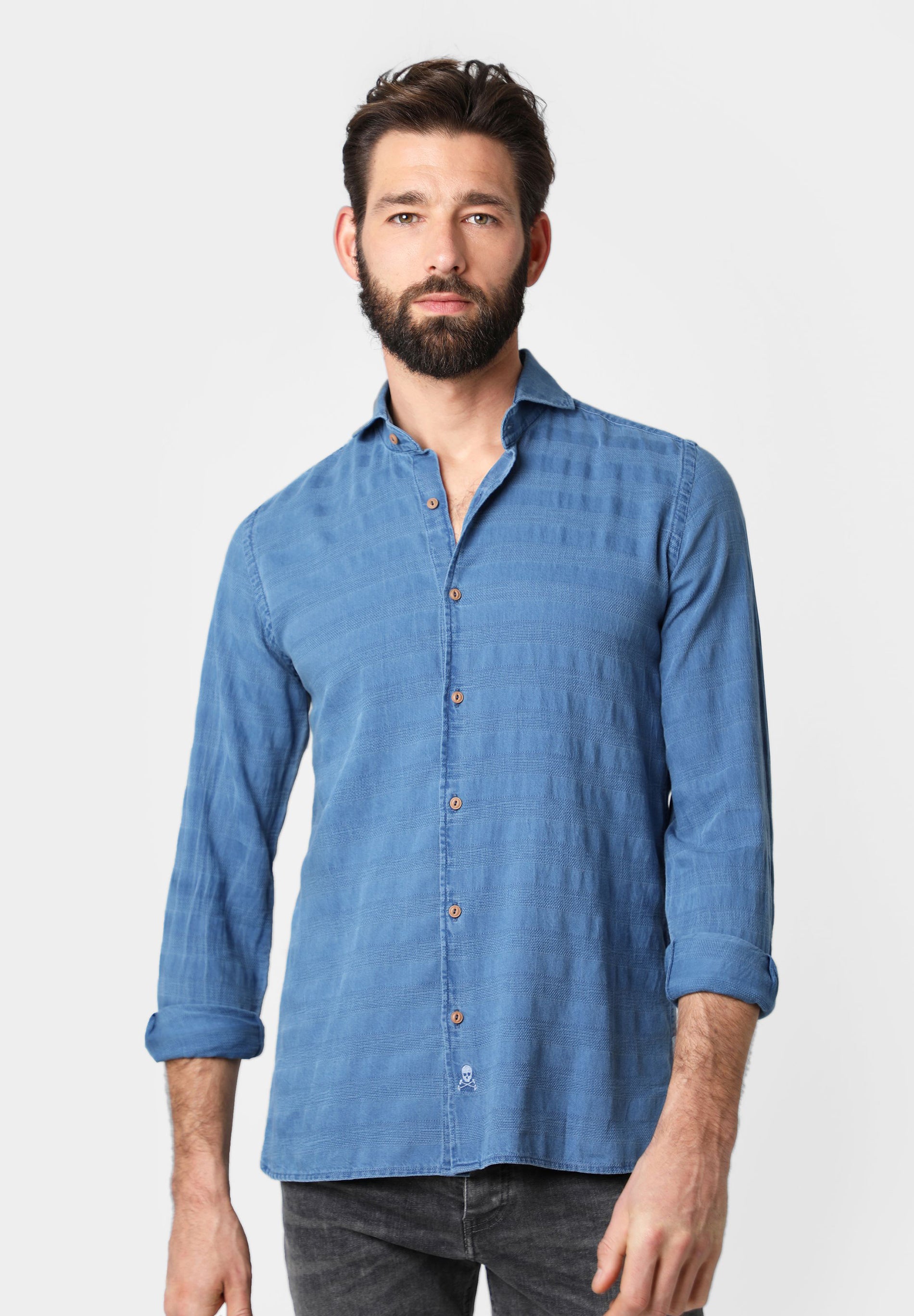 CAMISA DENIN CALAVERA TONO