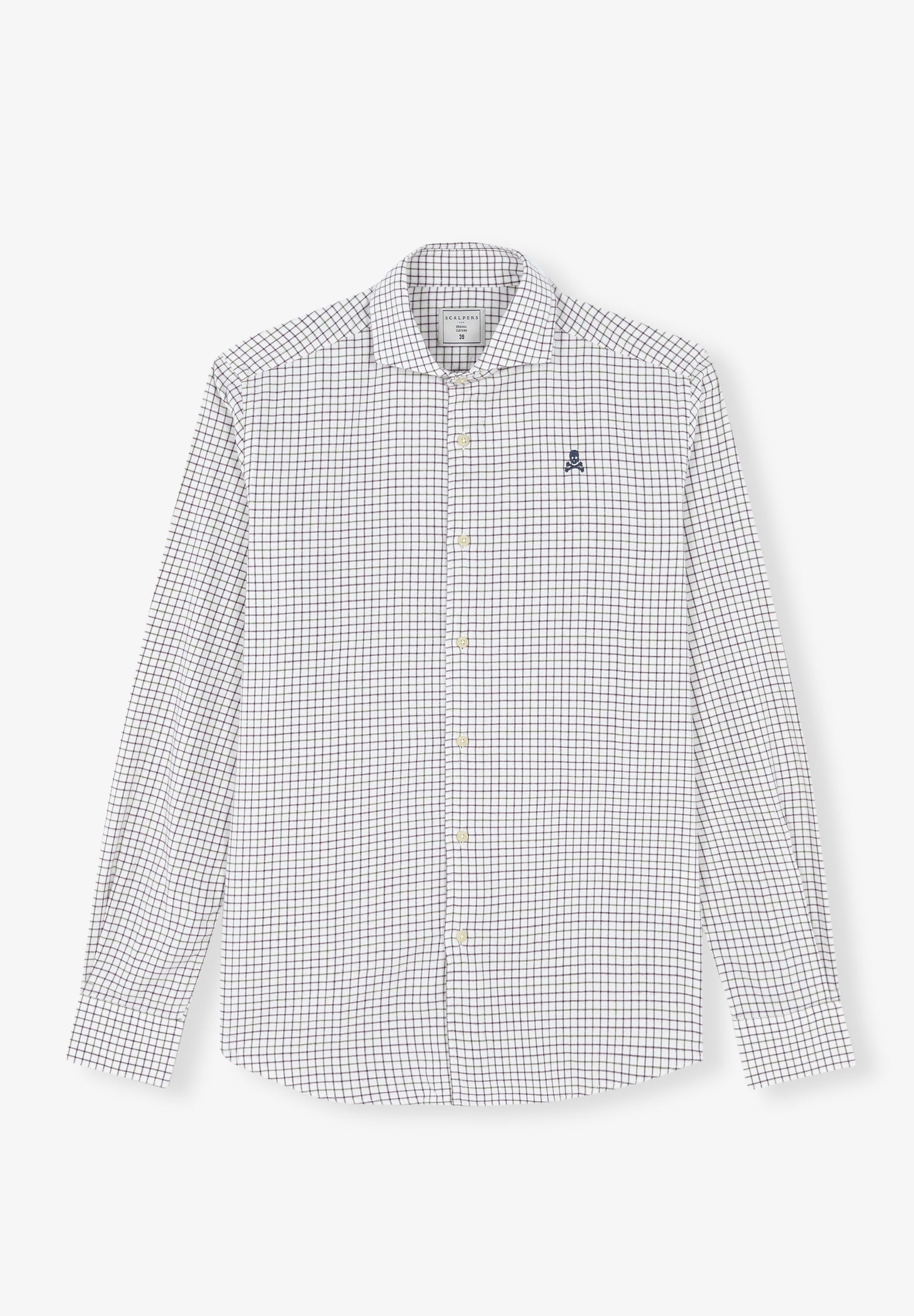 CAMISA CUADROS CALAVERA BORDADA