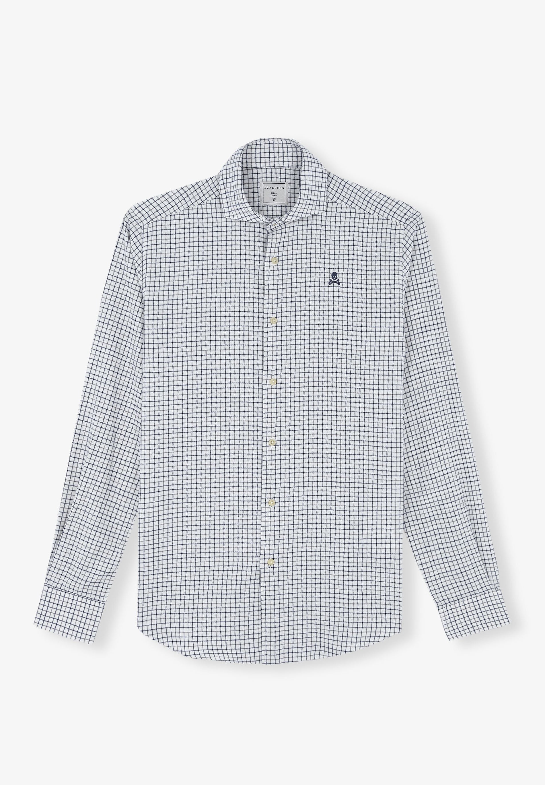 CAMISA CUADROS CALAVERA BORDADA