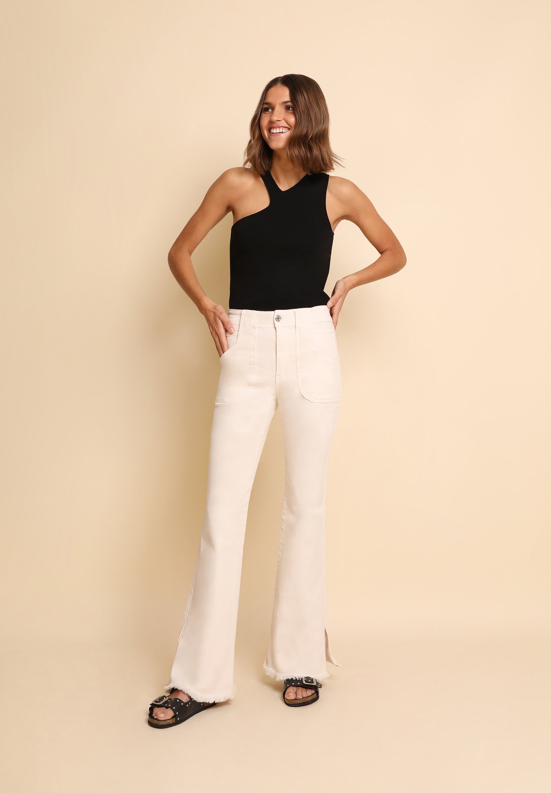 PANTALÓN DENIM FLARE ABERTURA