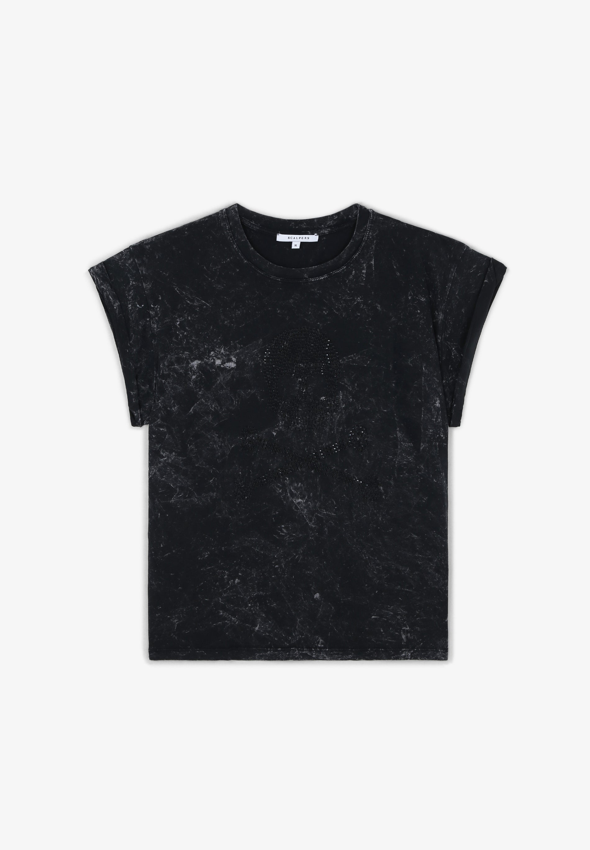 CAMISETA LAVADA CALAVERA TACHUELAS