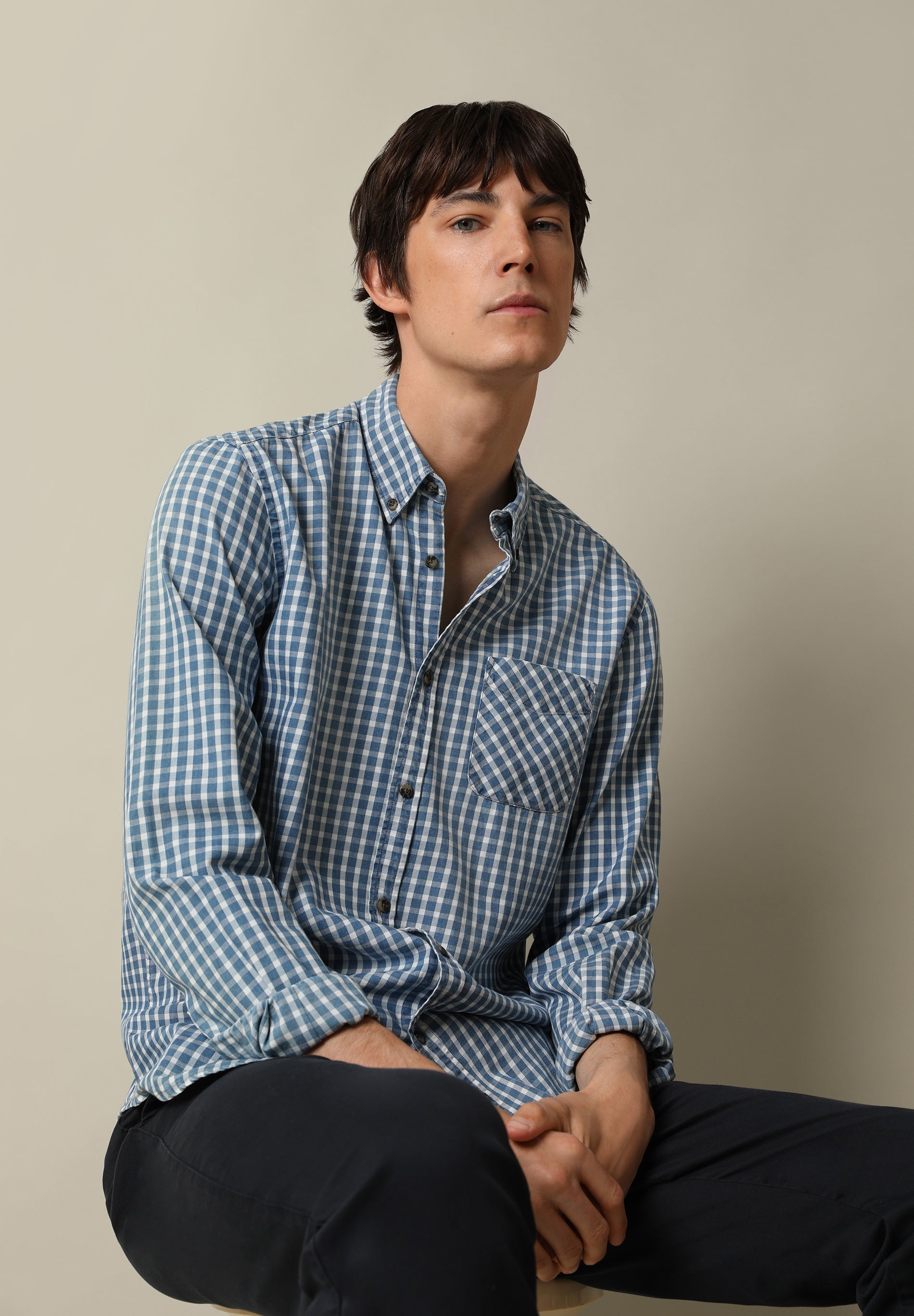 CAMISA CUADROS CUELLO BOTONES