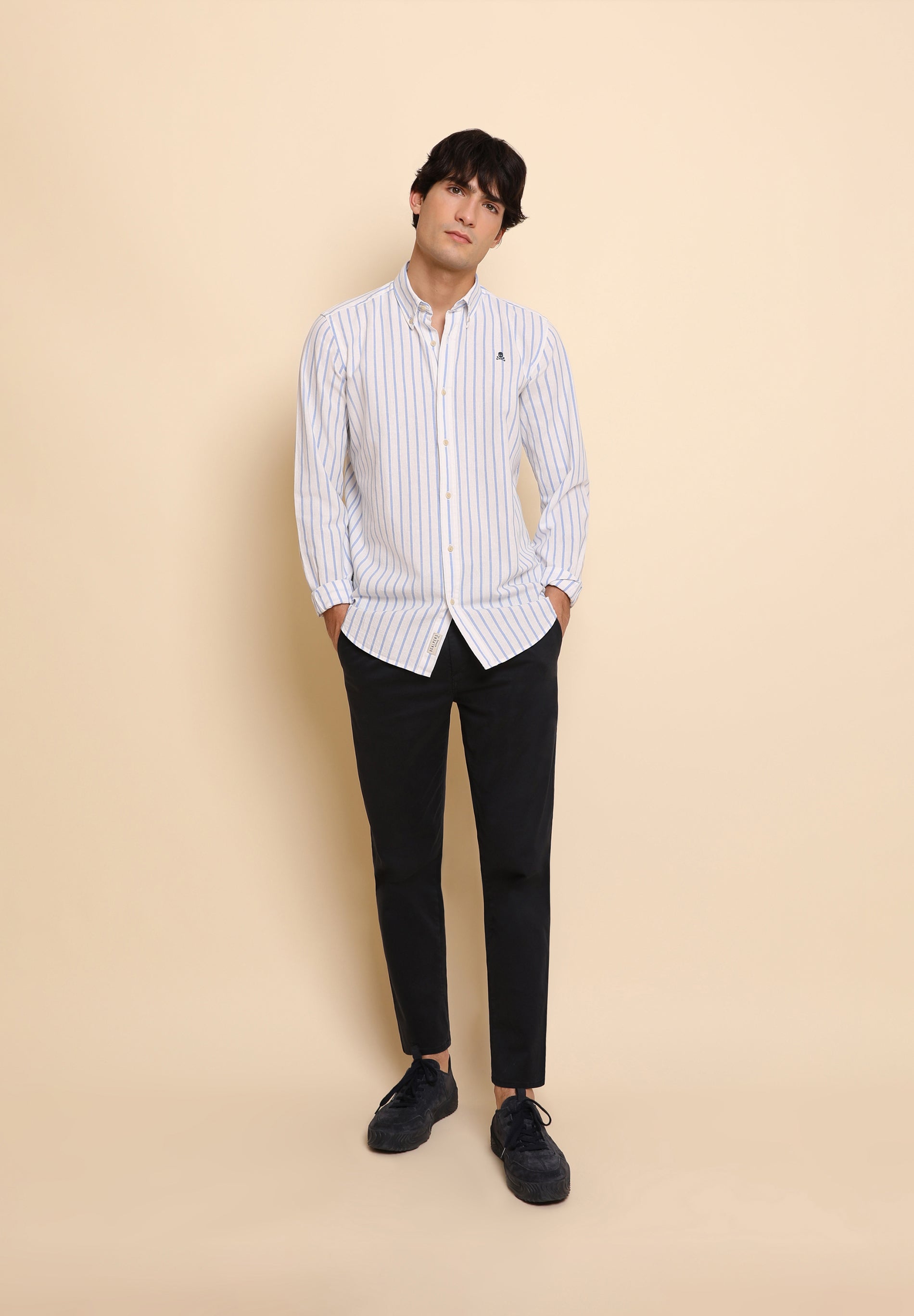 CAMISA RAYAS CUELLO BOTONES