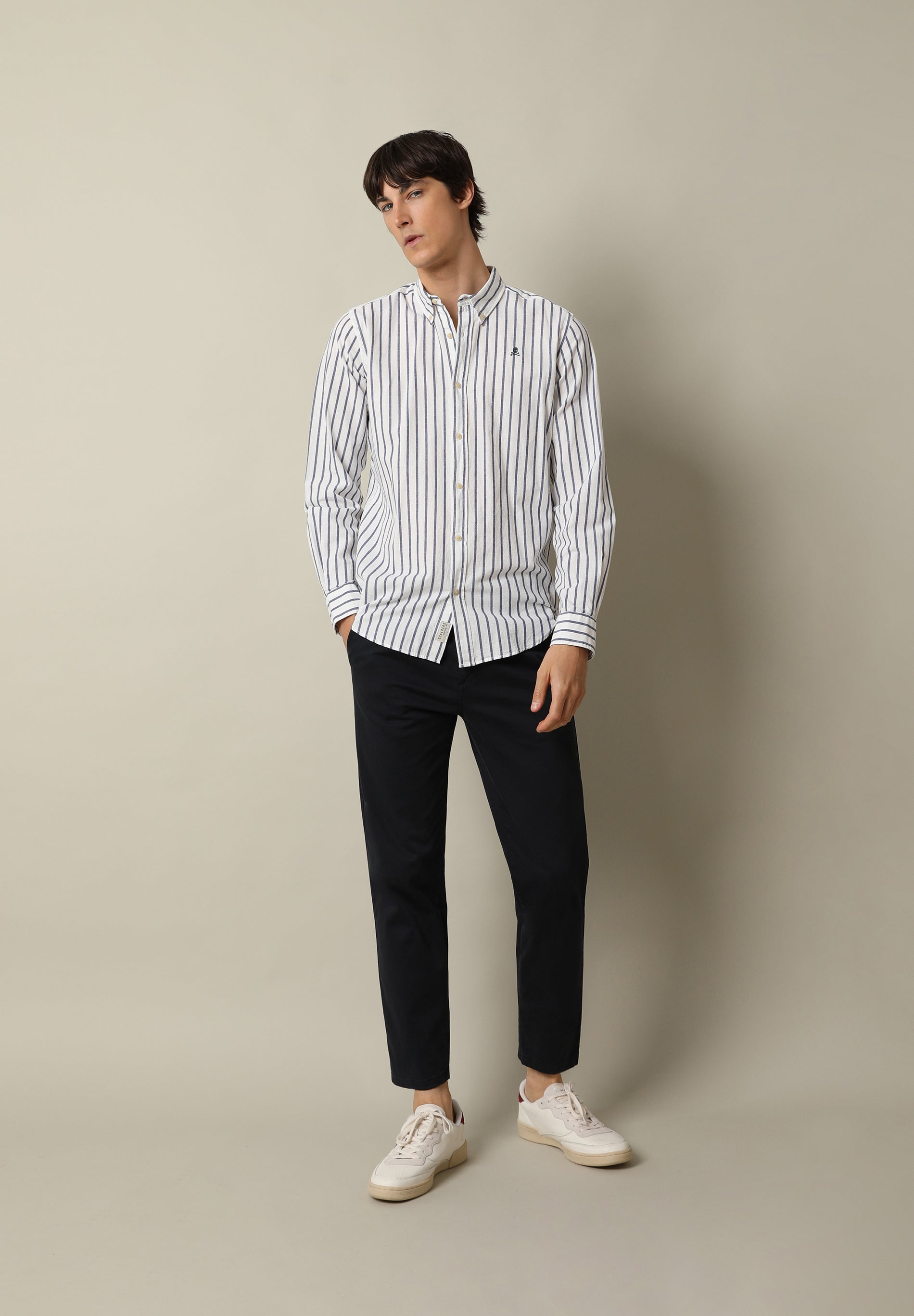 CAMISA RAYAS CUELLO BOTONES