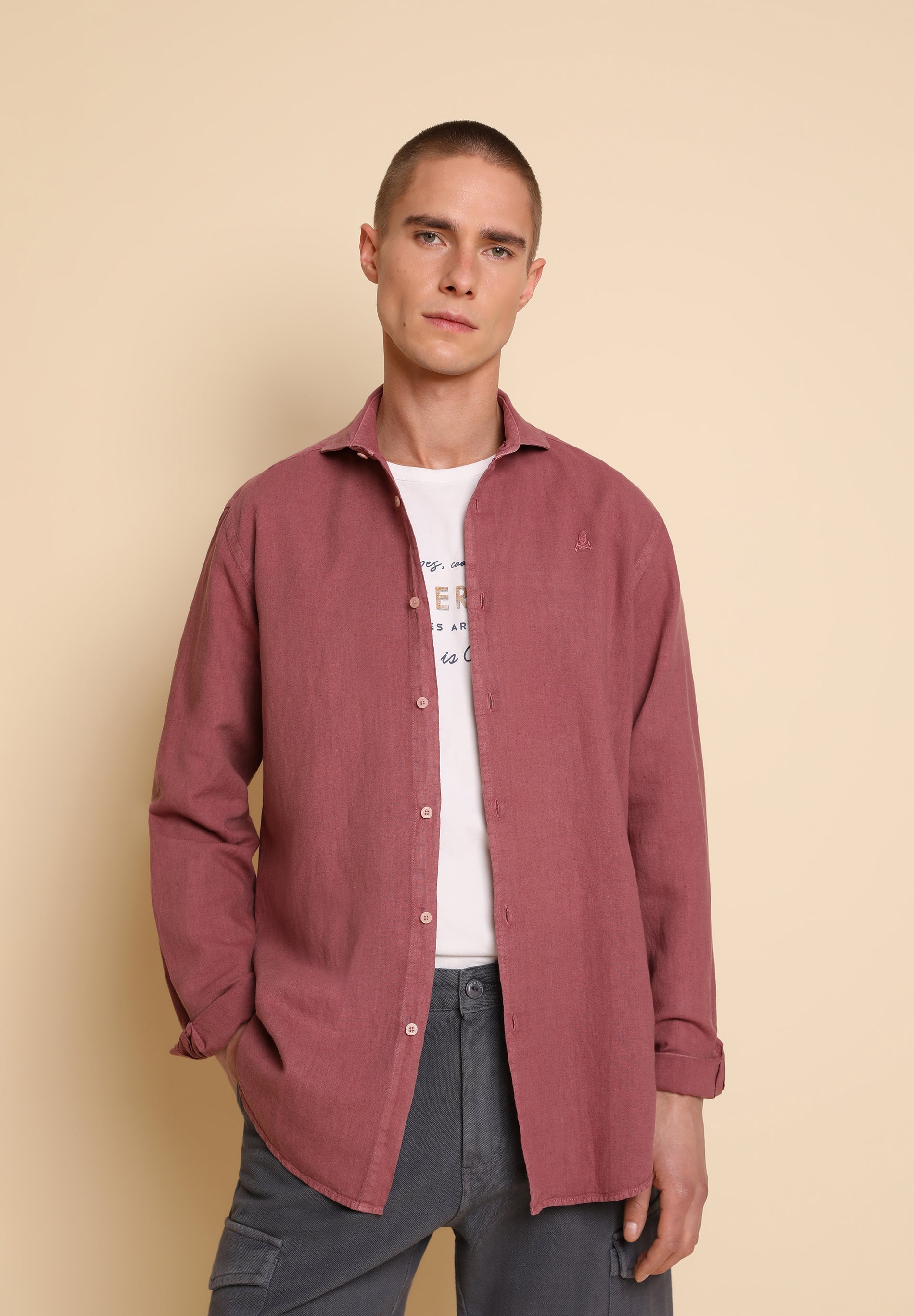 CAMISA LINO CALAVERA