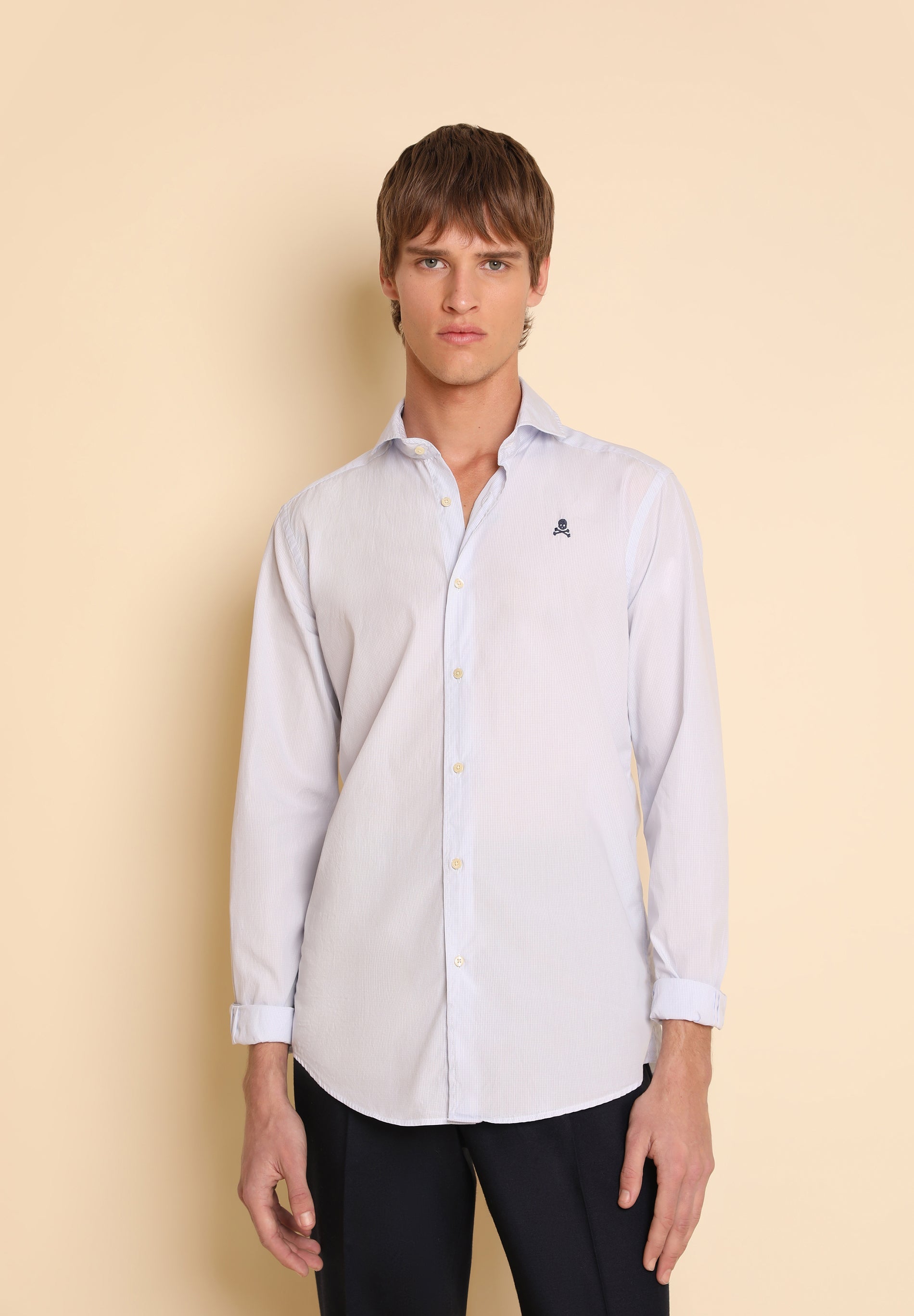 CAMISA CUADROS CALAVERA BORDADA