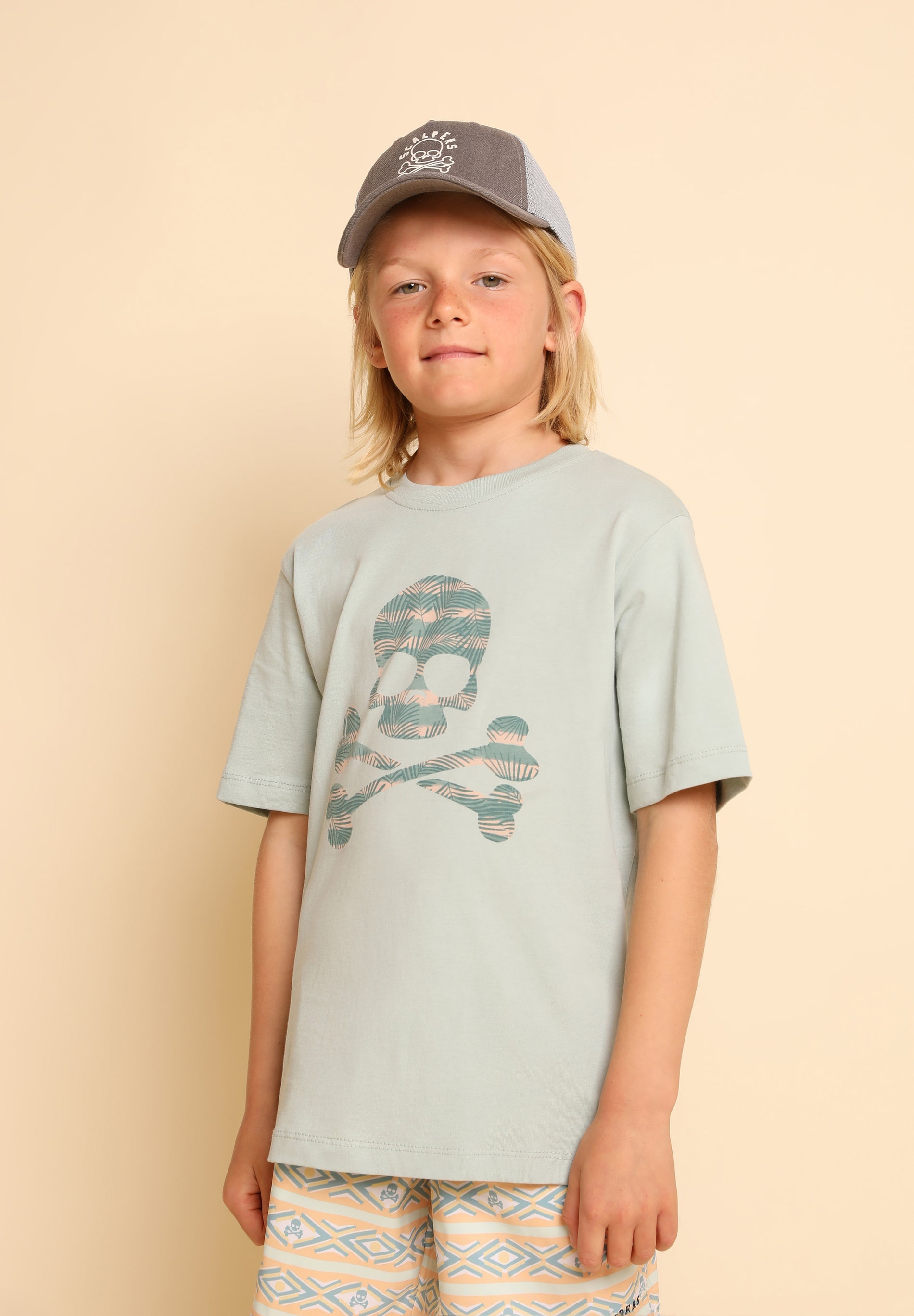CAMISETA CALAVERA TROPICAL