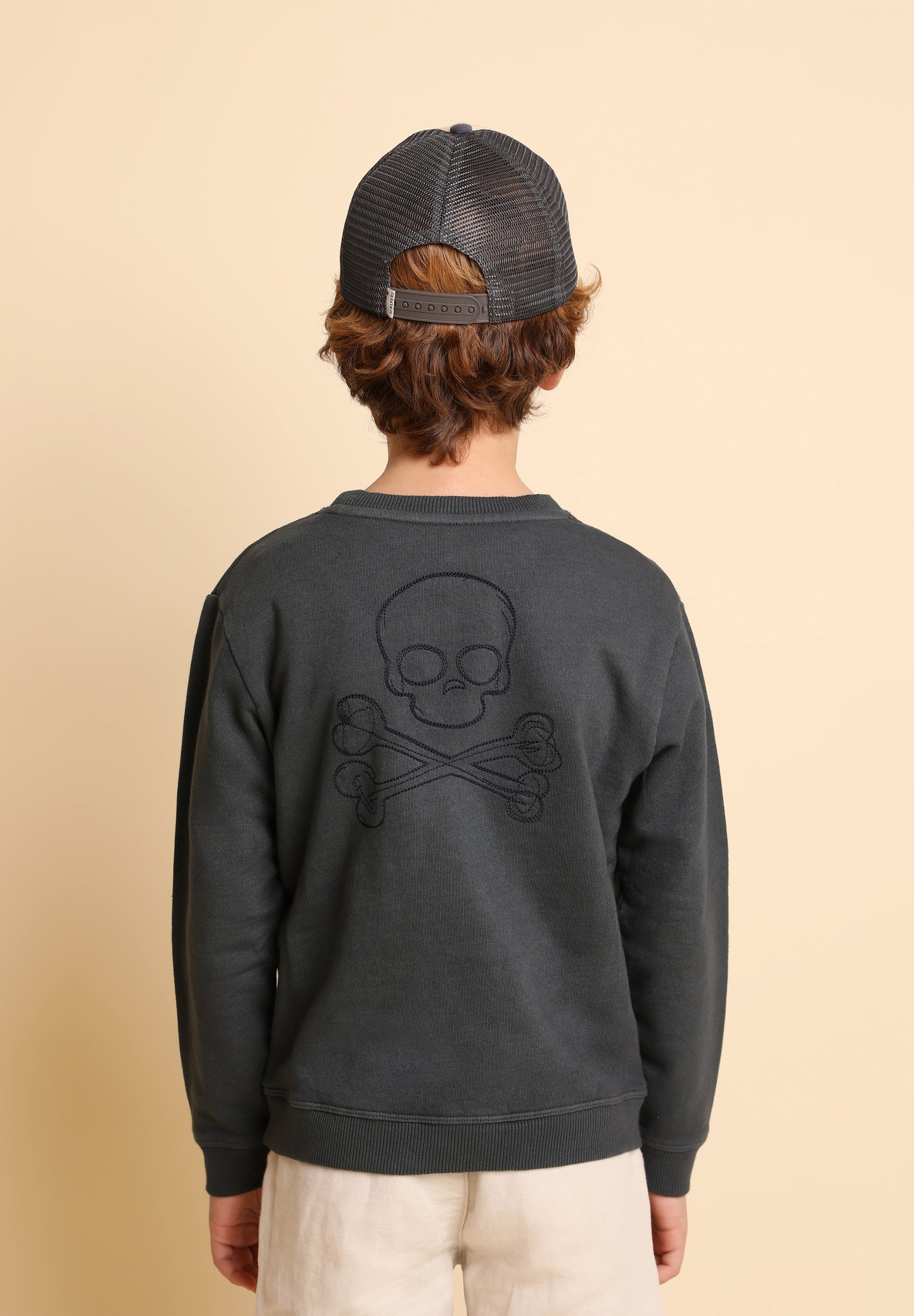 EMBROIDERY SKULL SWEATER KIDS