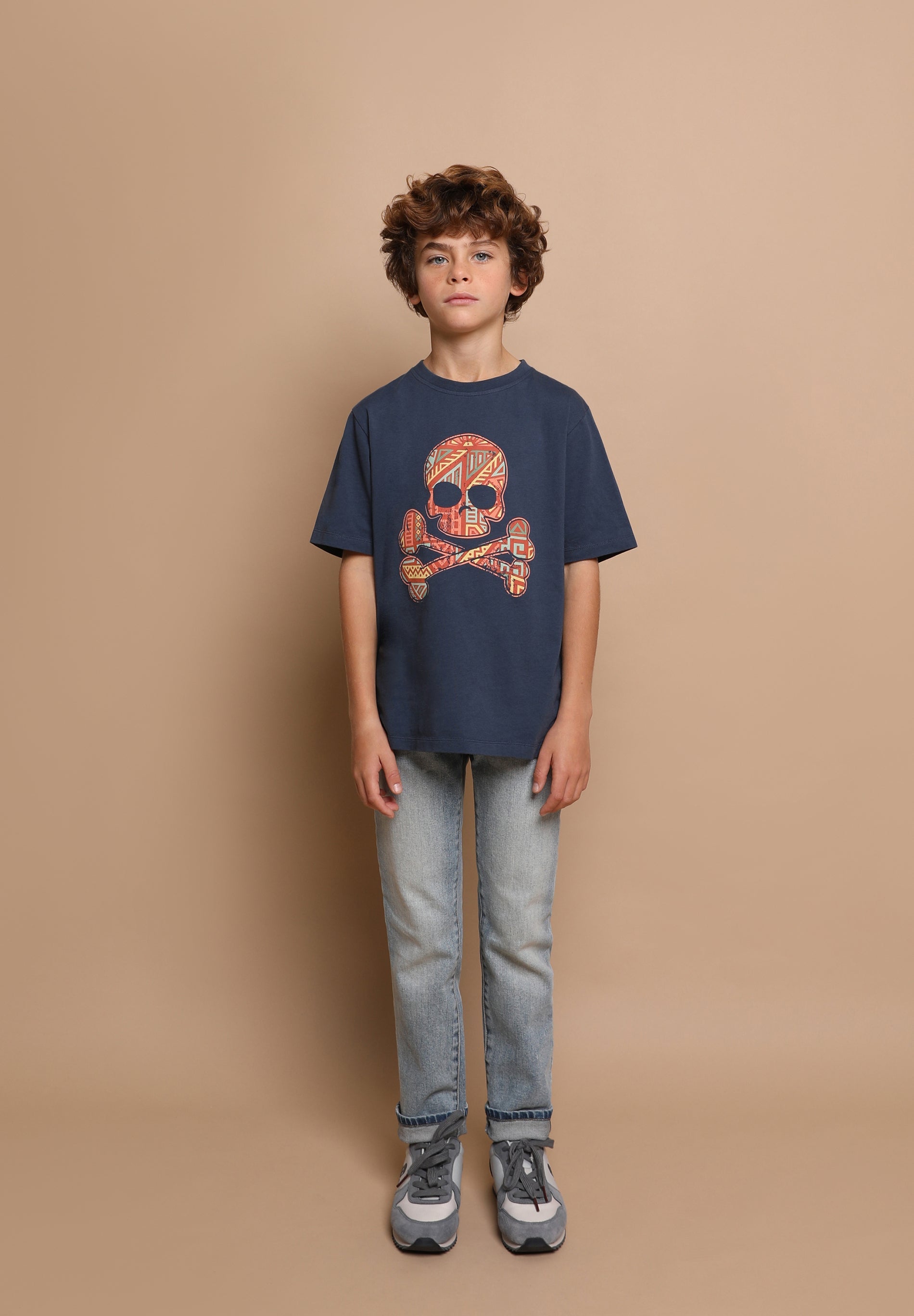 CAMISETA CALAVERA ÉTNICA