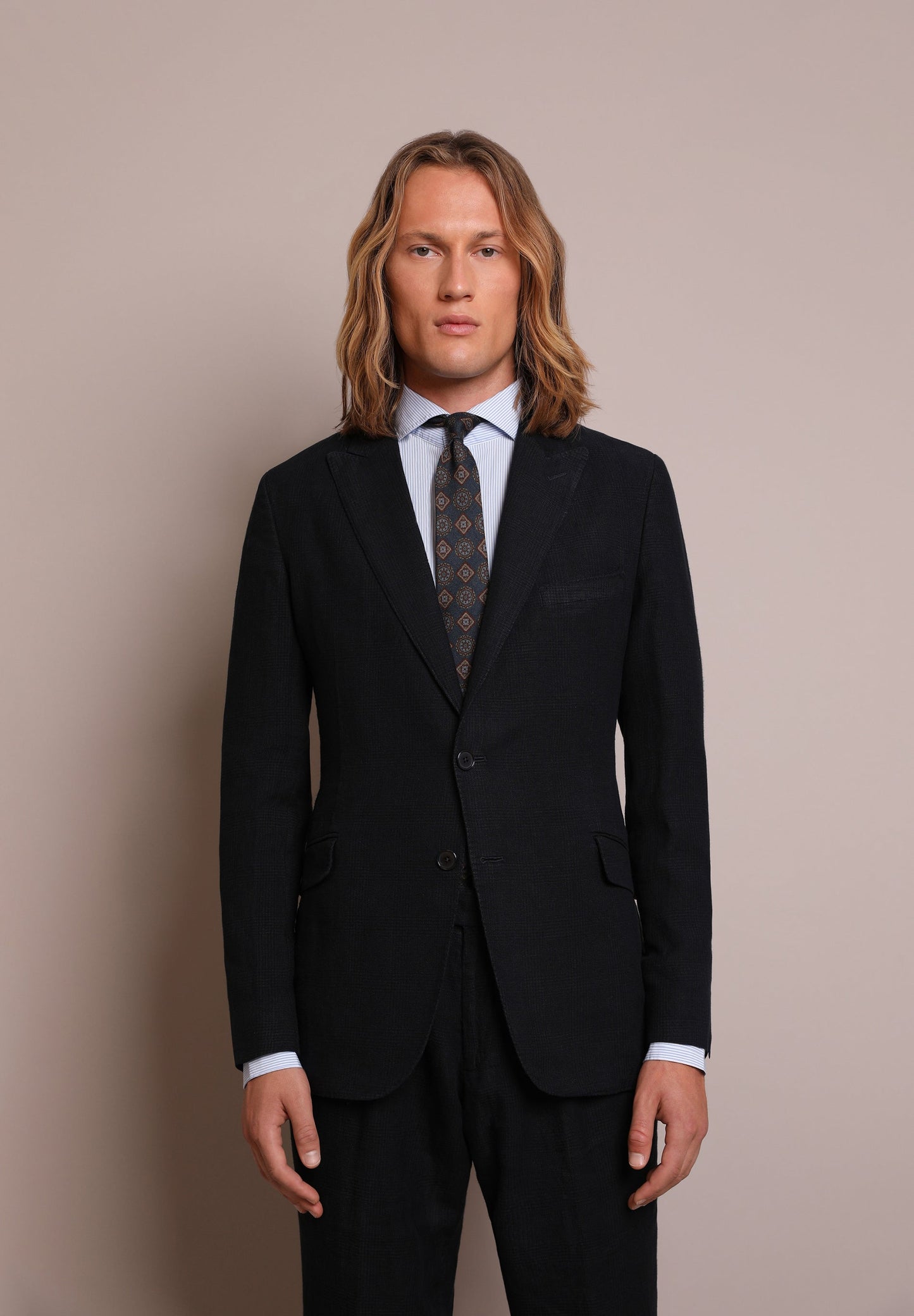 TRAJE CUADROS AZUL MARINO