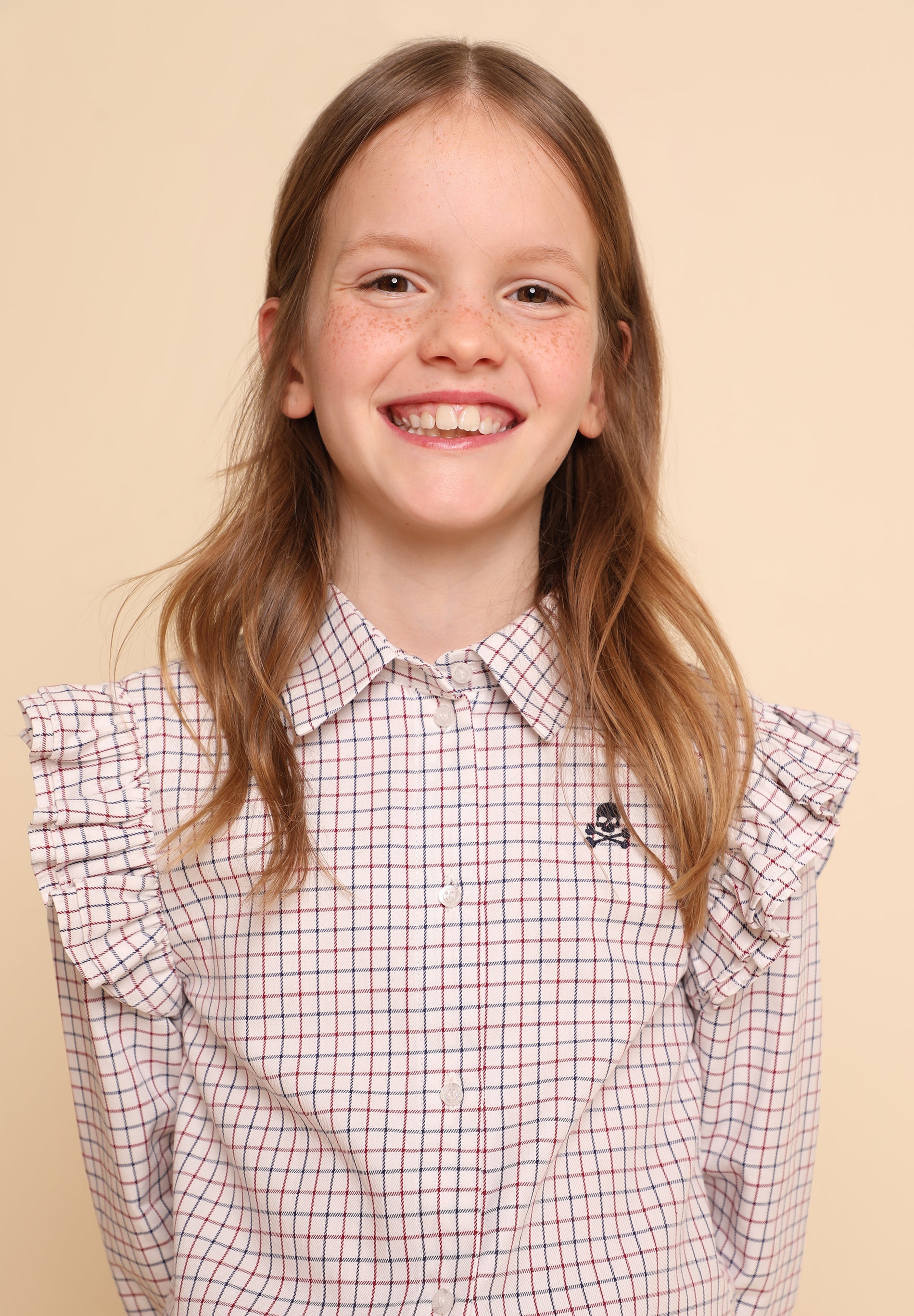 CAMISA CUADROS MANGA VOLANTE