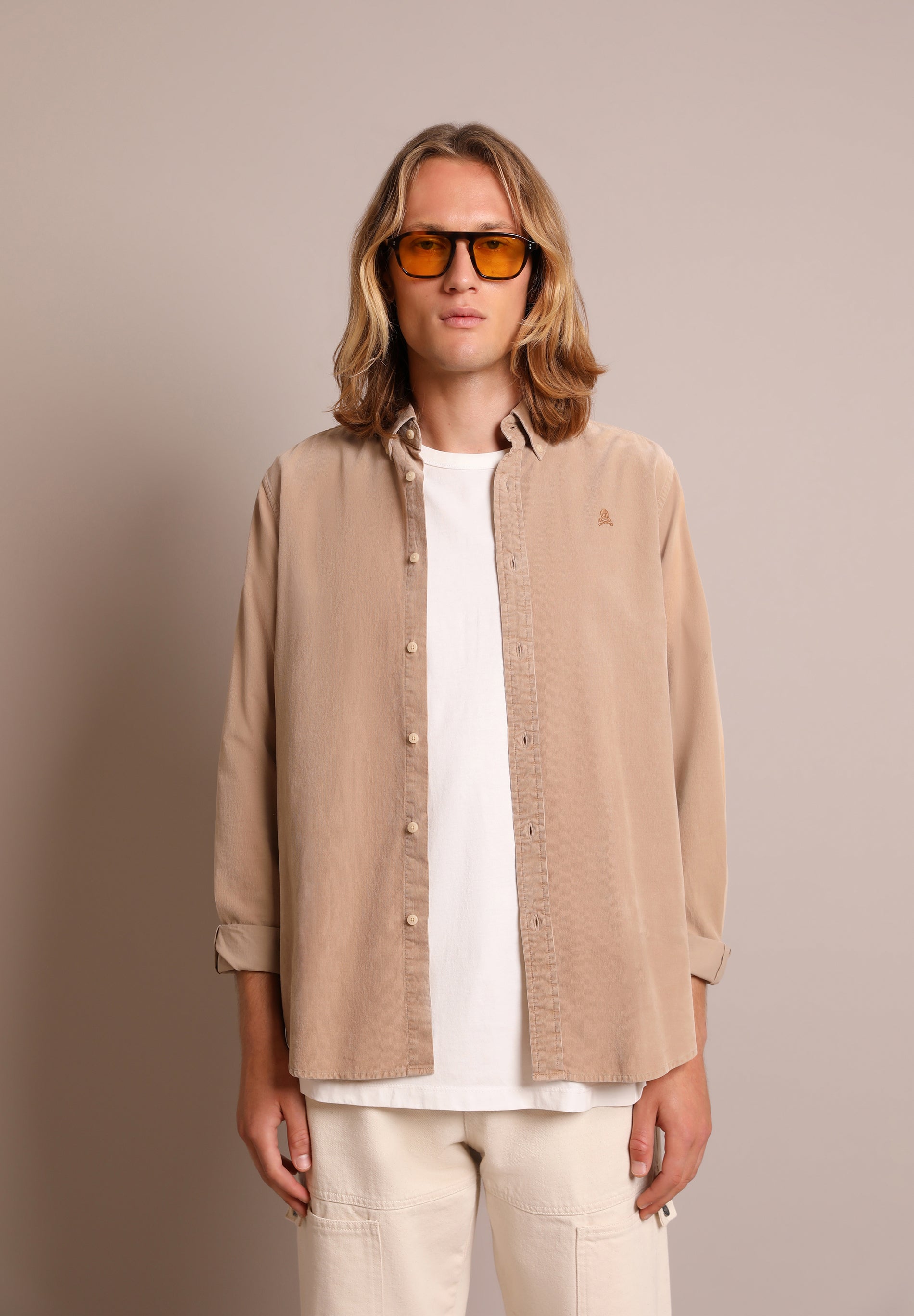 CAMISA PANA CUELLO CON BOTONES