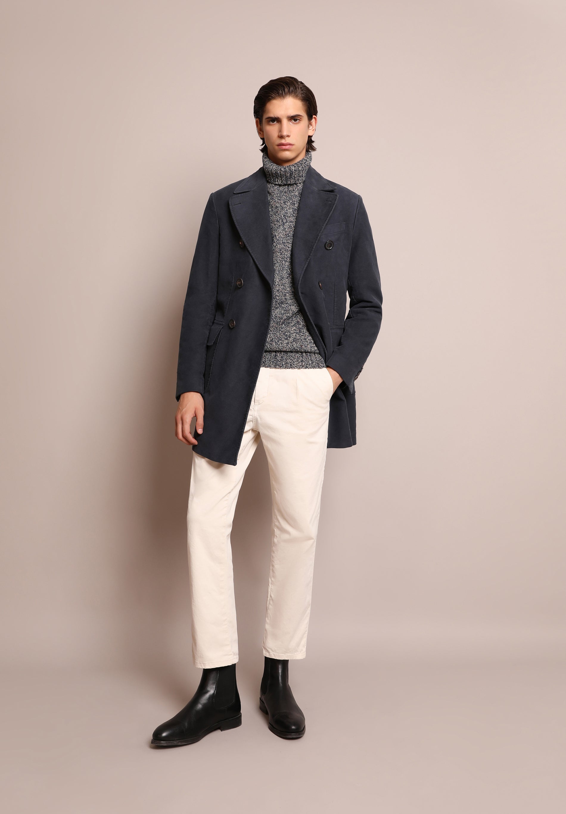 ABRIGO CRUZADO TACTO PEACH