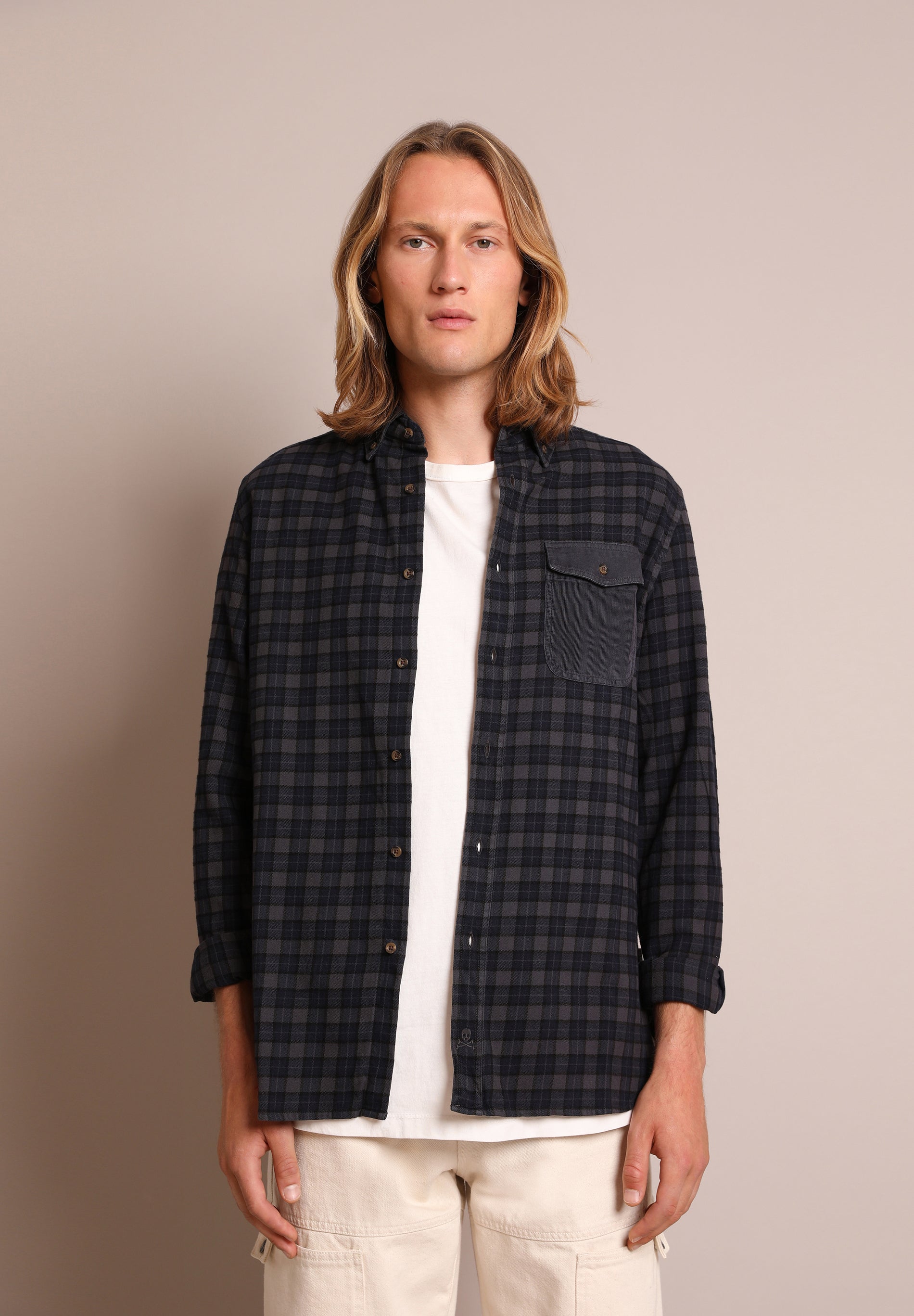 CAMISA CUADROS BOLSILLO PARCHE