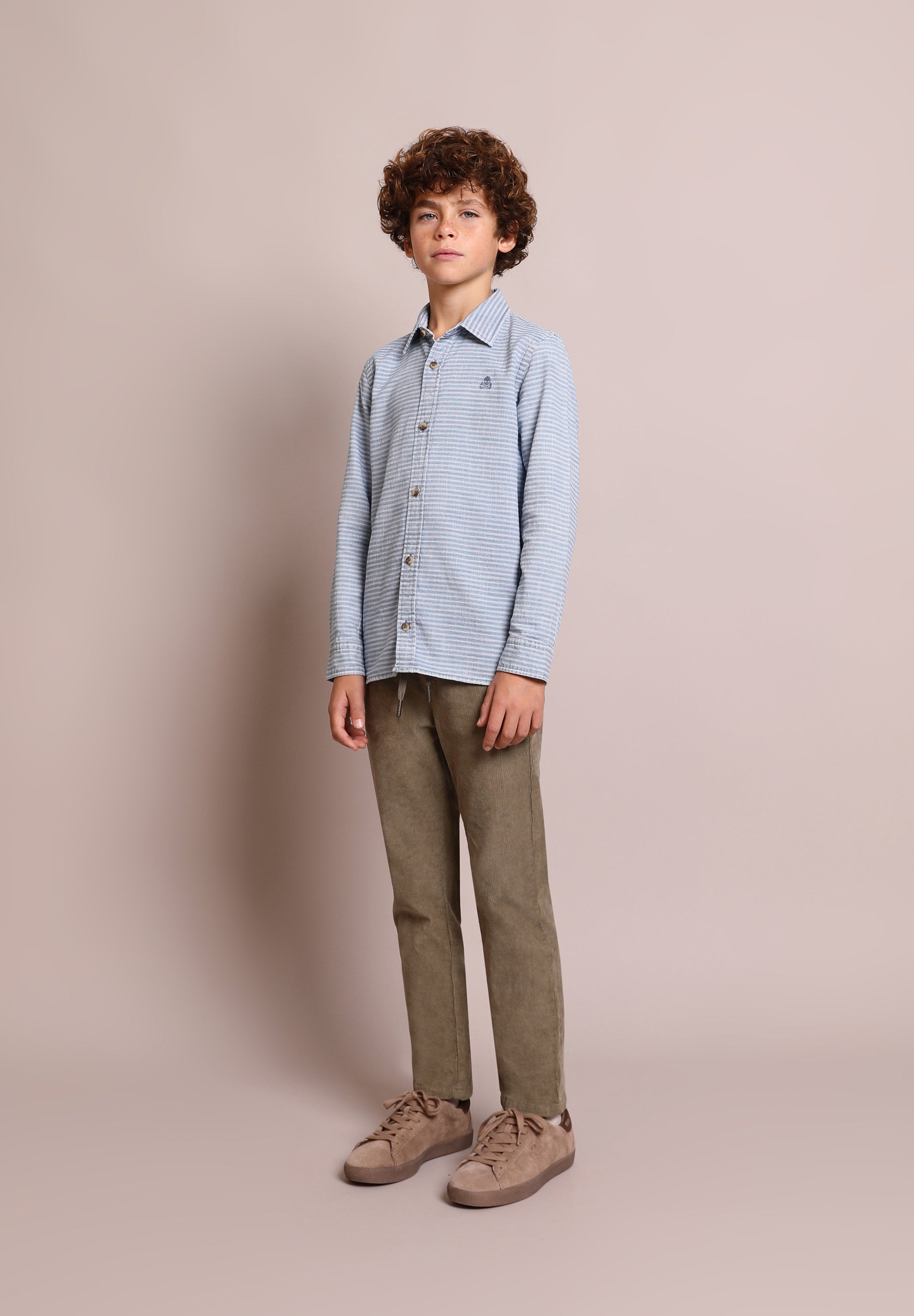 CAMISA DENIM RAYAS CALAVERA TONO