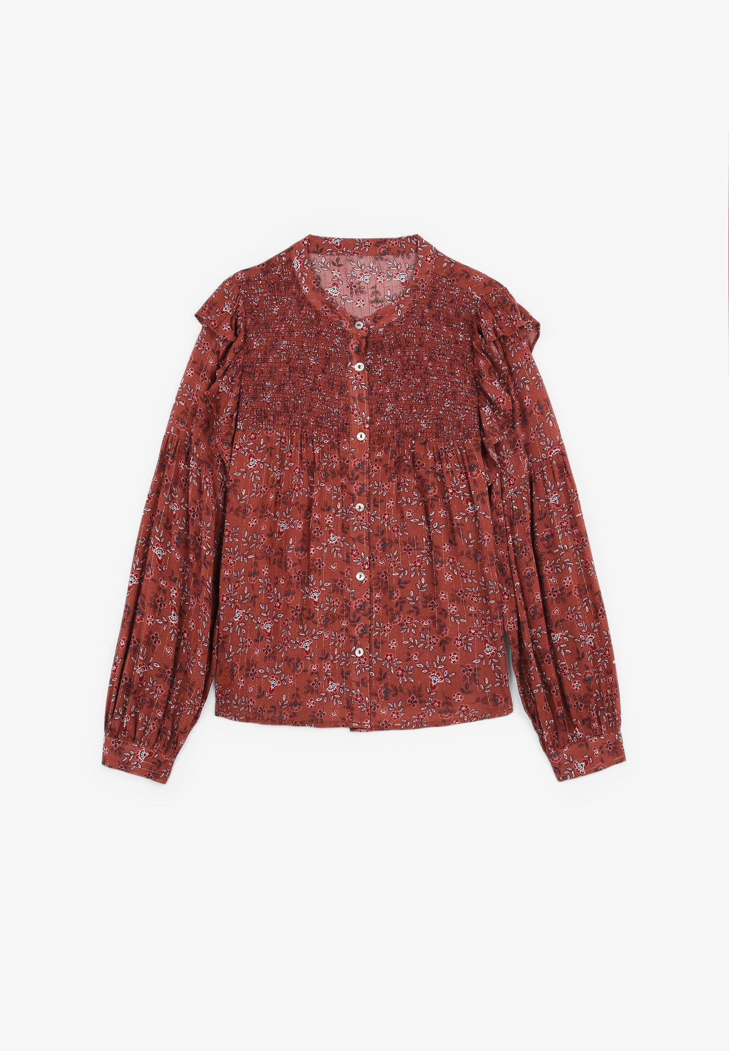 BLUSA ESTAMPADA CON LUREX