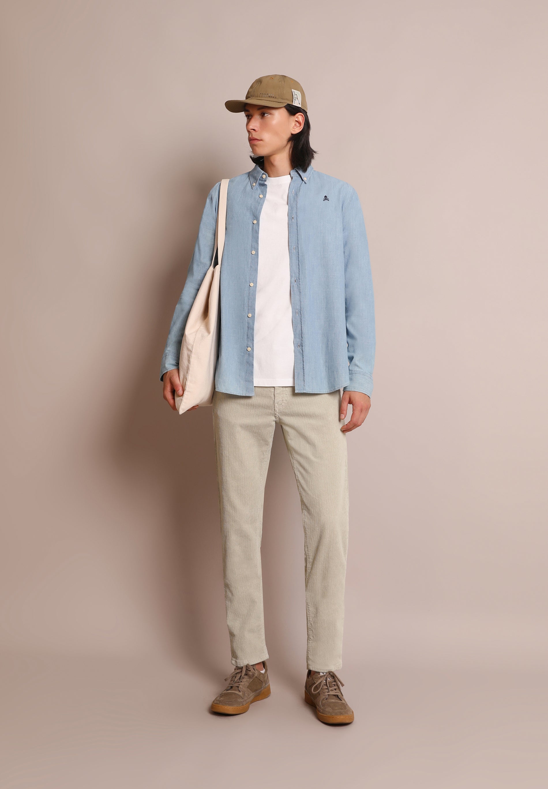 CAMISA DENIM CALAVERA CONTRASTE