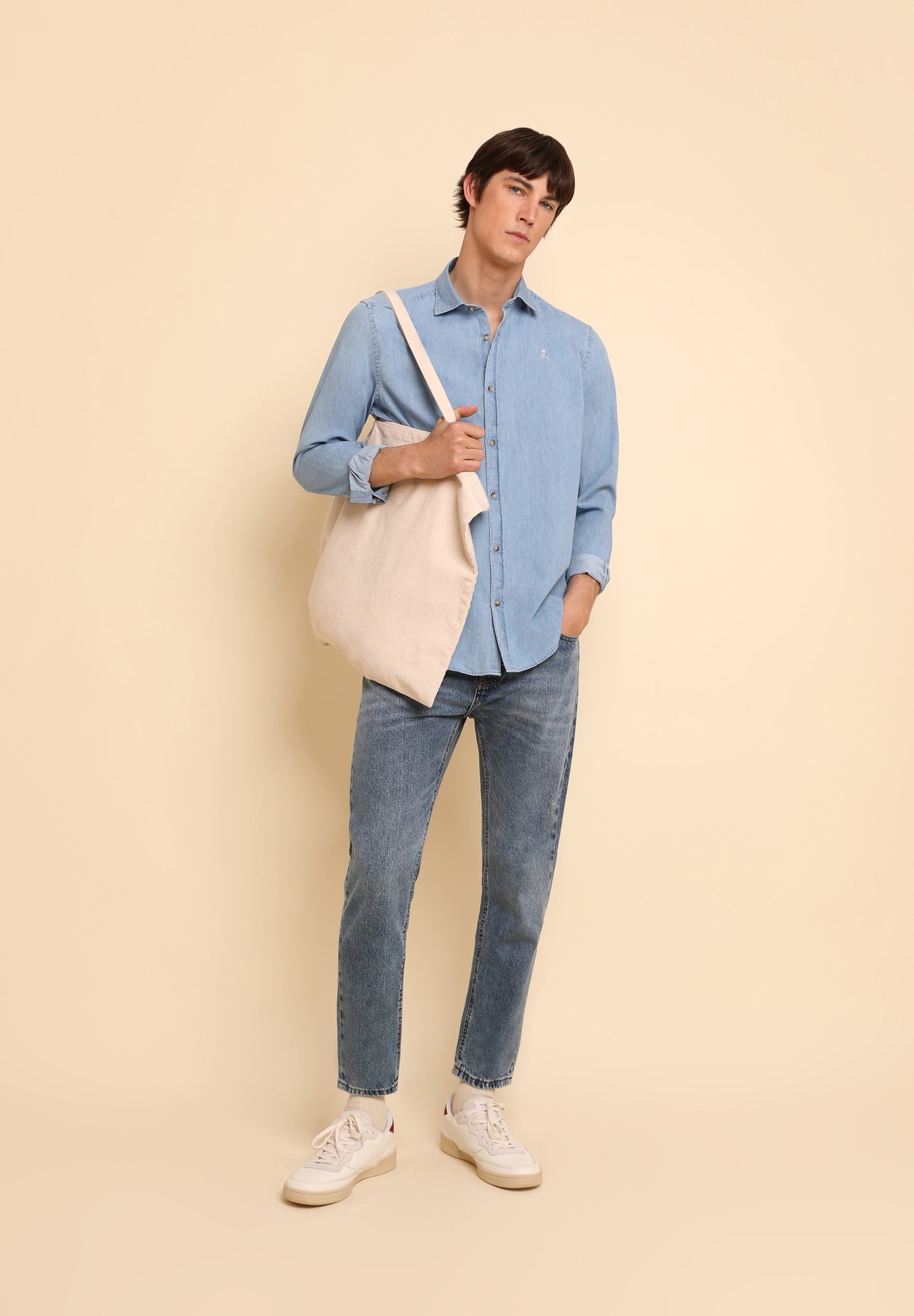 CAMISA DENIM CALAVERA TONO