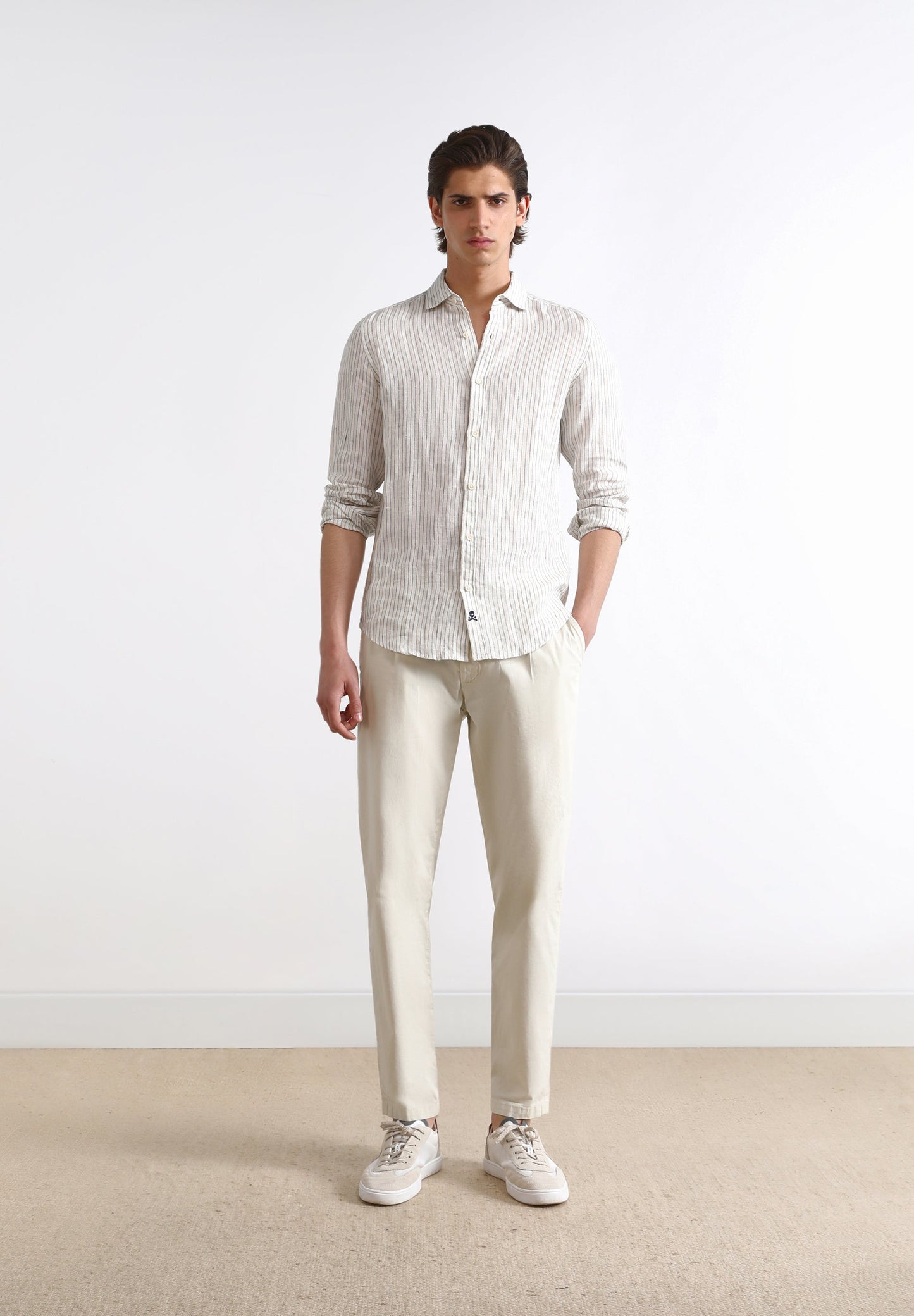 CAMISA PREMIUM LINO RAYAS SLIM