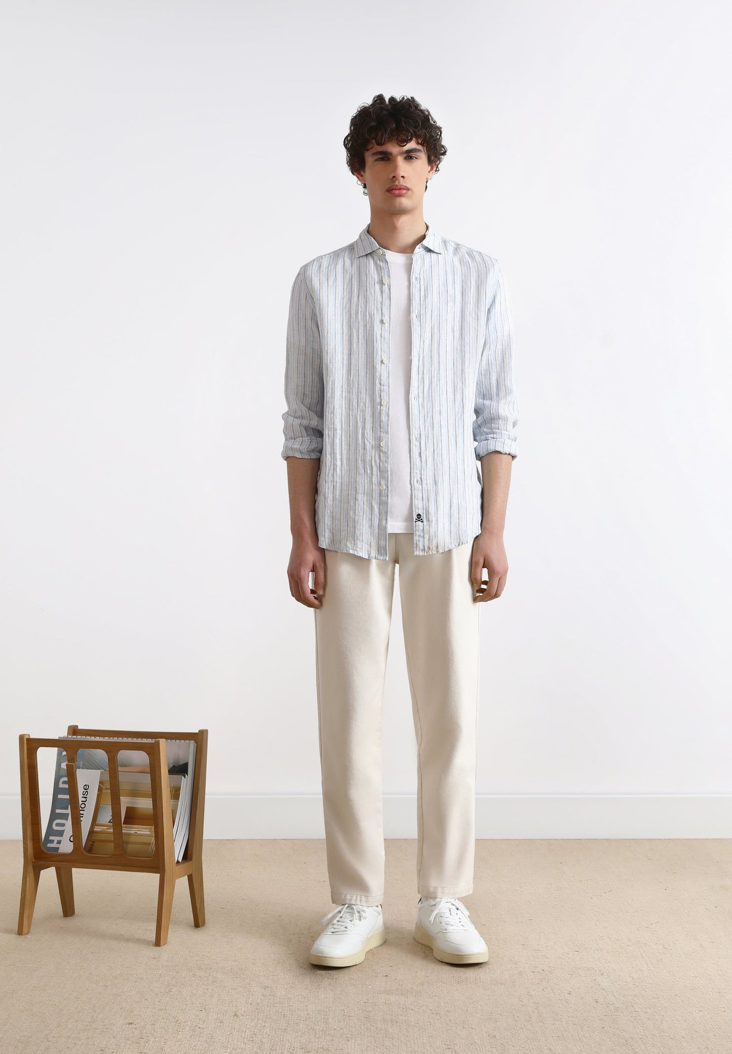 CAMISA LINO RAYAS SLIM