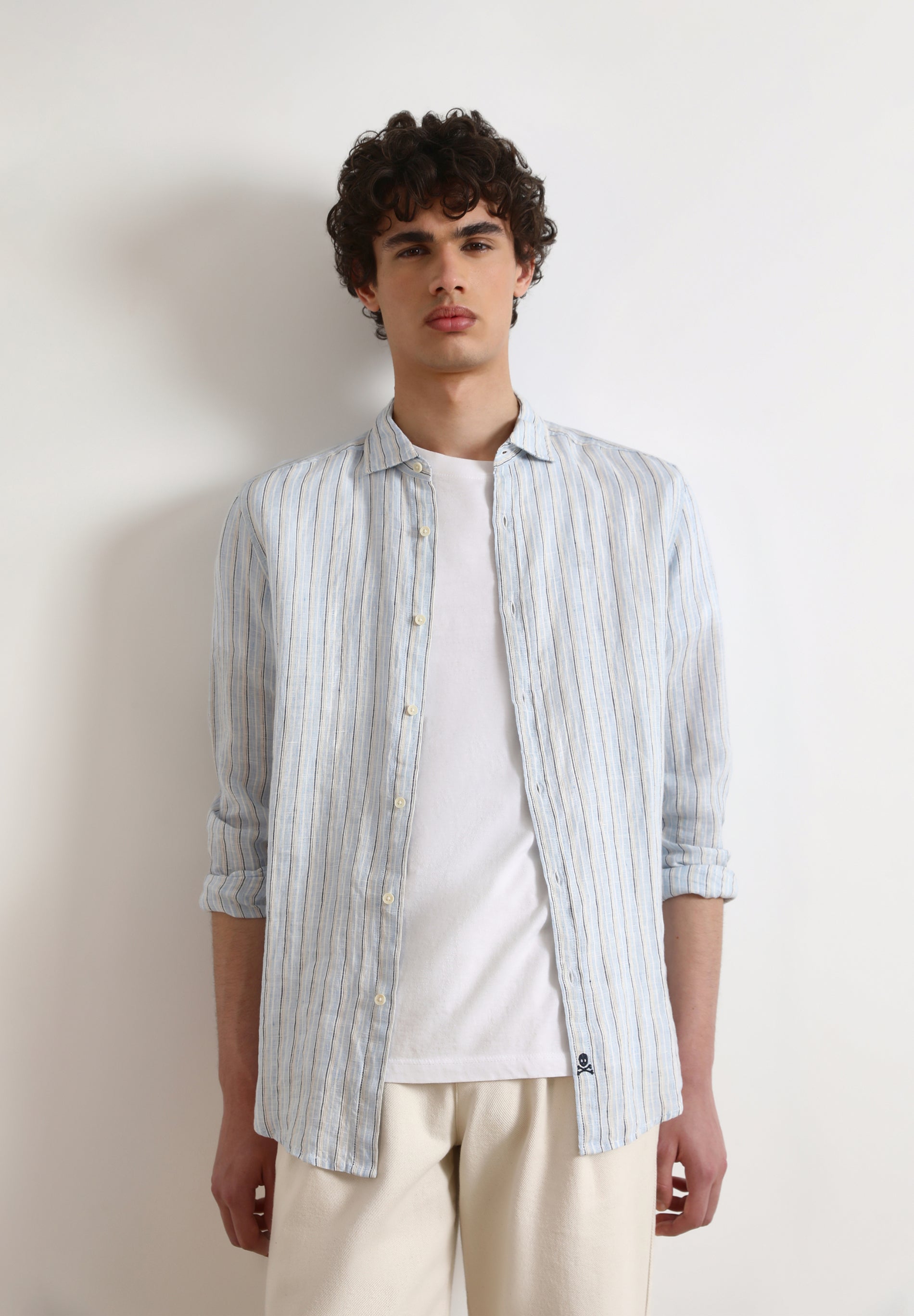 CAMISA LINO RAYAS SLIM