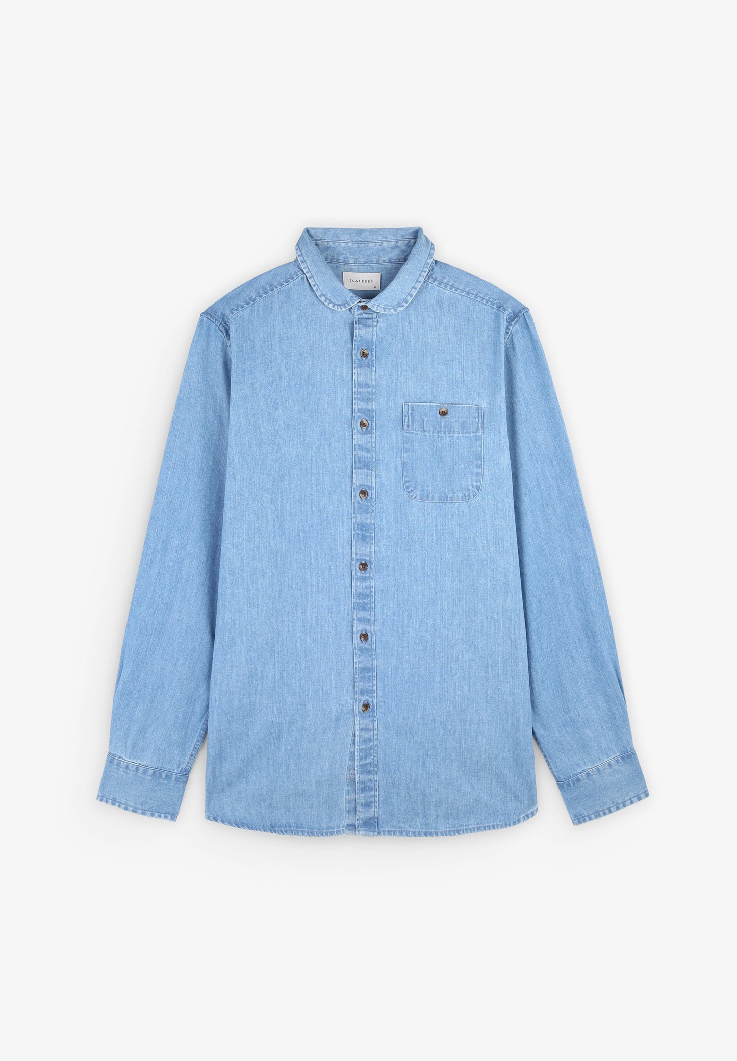 CAMISA DENIM CUELLO REDONDEADO