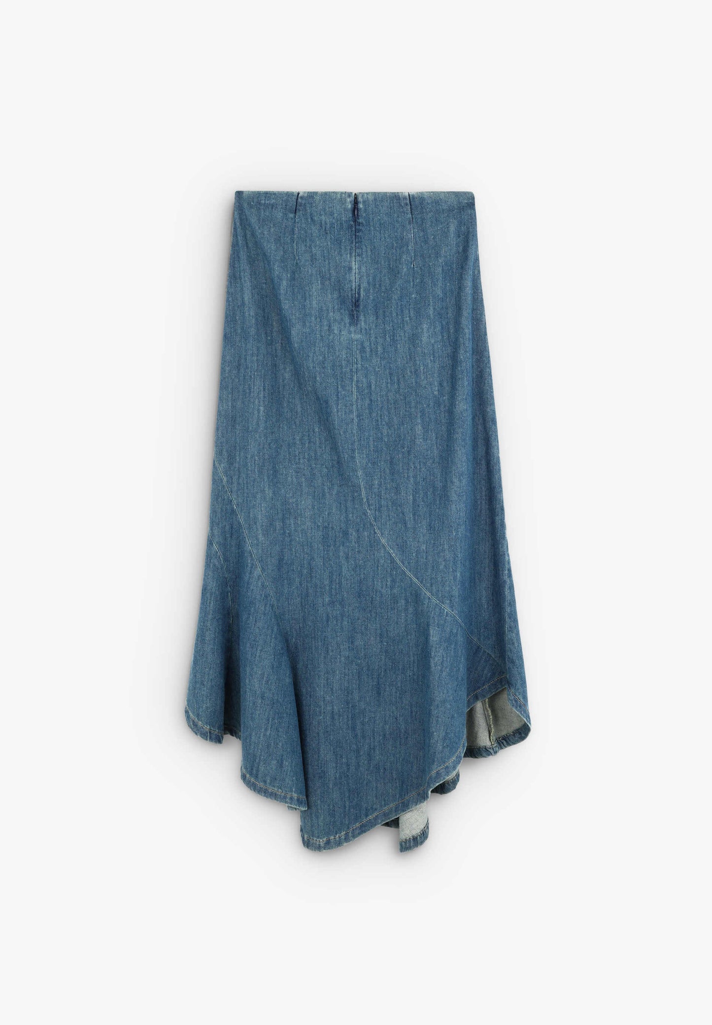 FALDA MIDI DENIM BAJO VUELO