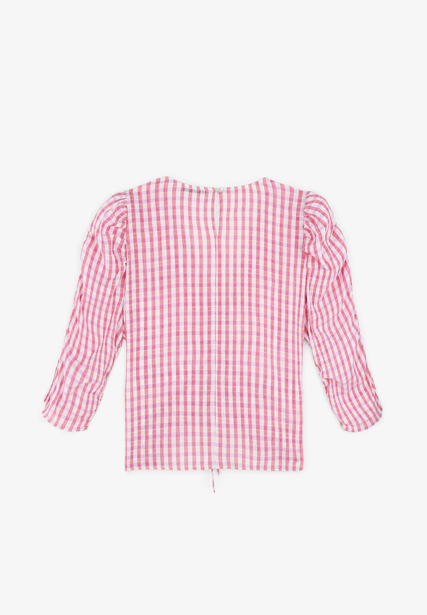 BLUSA VICHY MANGA FRUNCE
