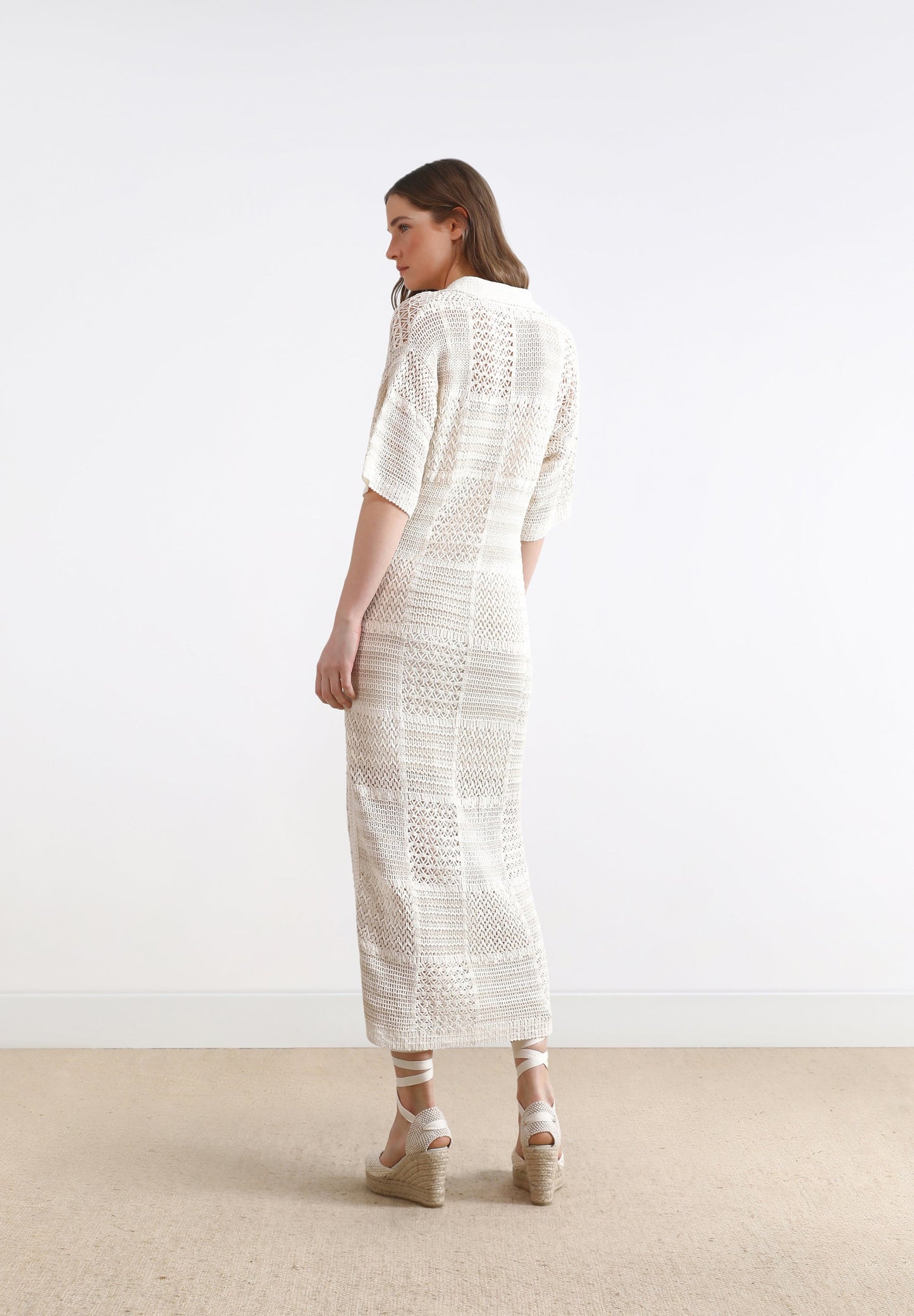 VESTIDO CROCHET MANGA CORTA