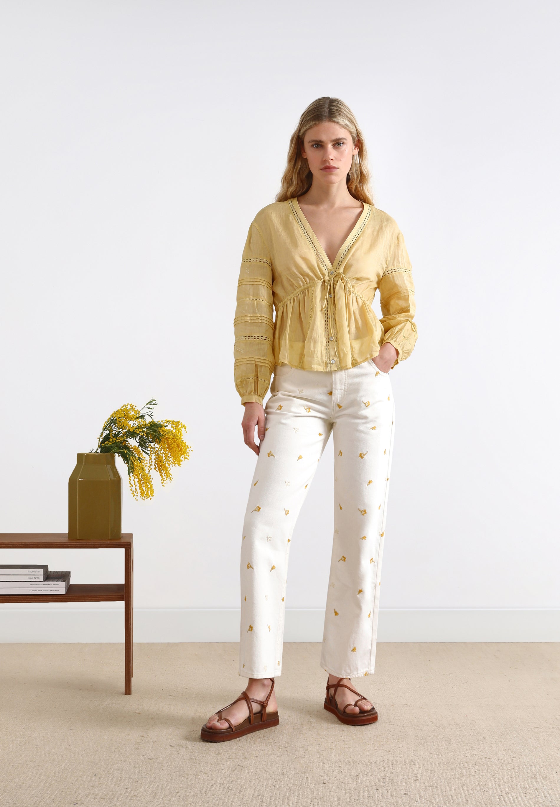 JEANS CULOTTE FLORES