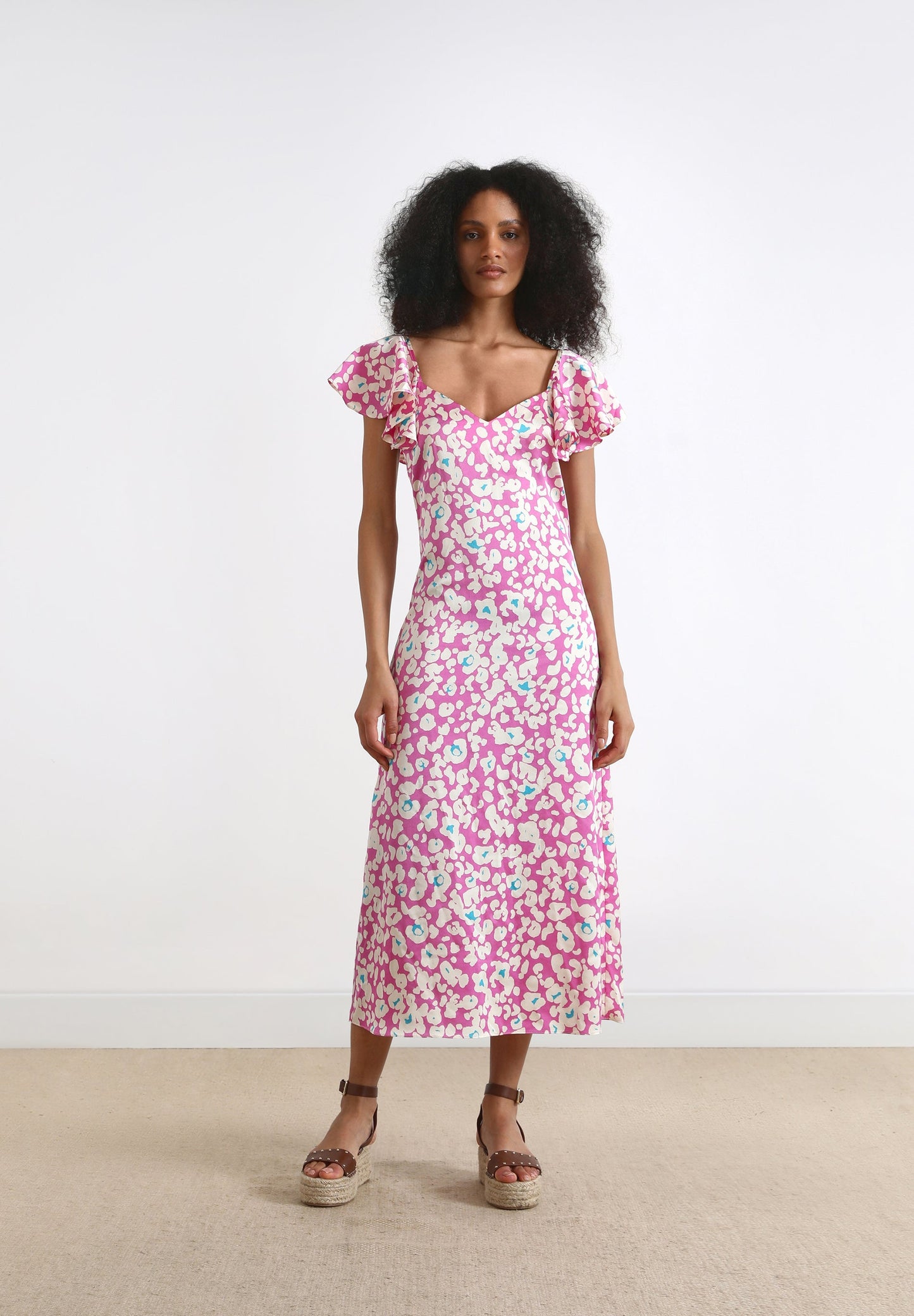 VESTIDO ANIMAL PRINT MANGA VOLANTE