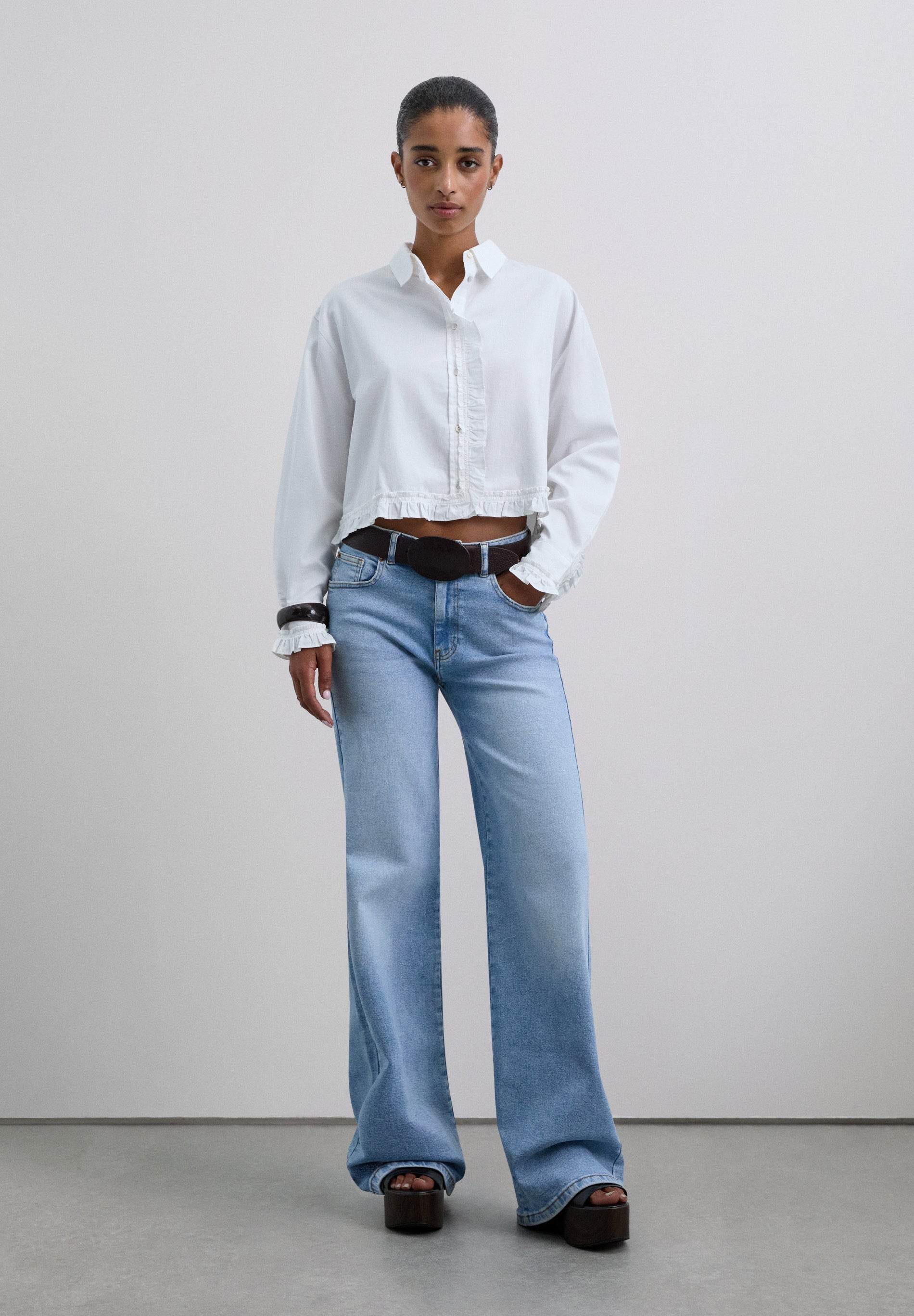 CAMISA CROPPED FRUNCES