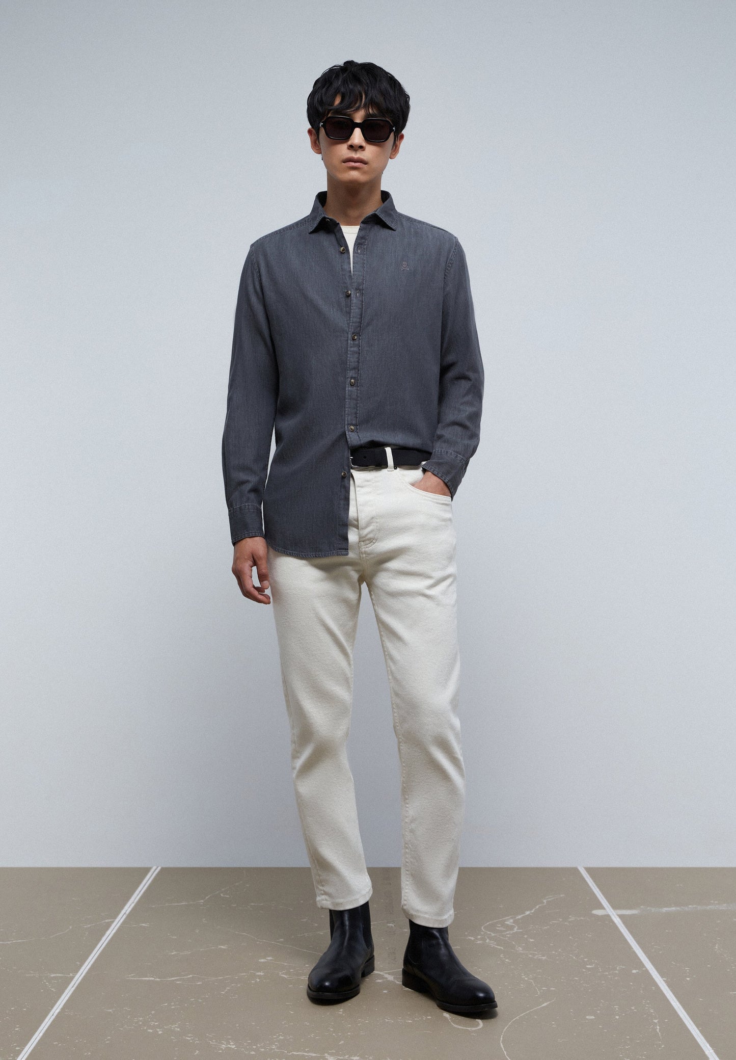 CAMISA DENIM CALAVERA TONO