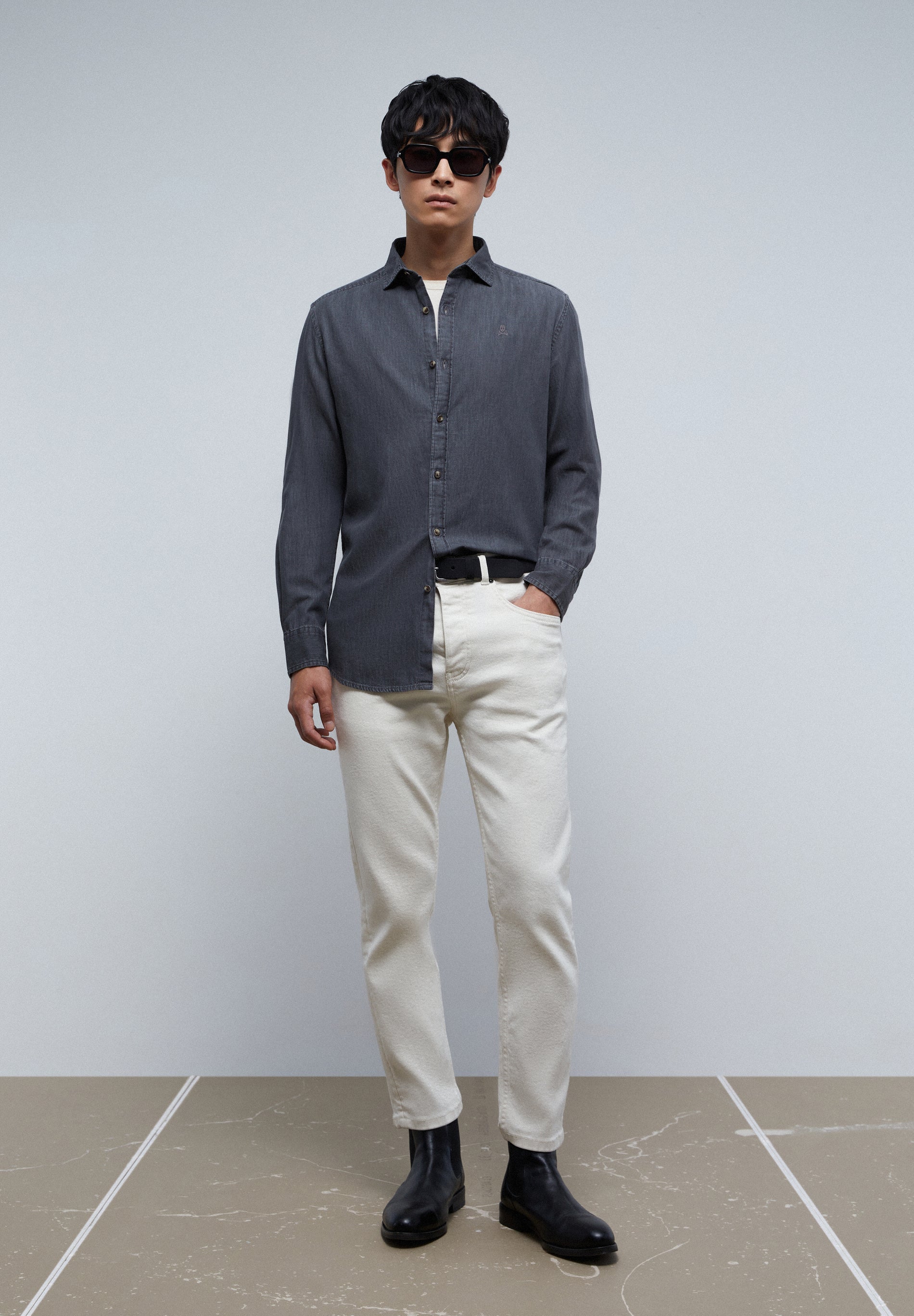 CAMISA DENIM CALAVERA TONO