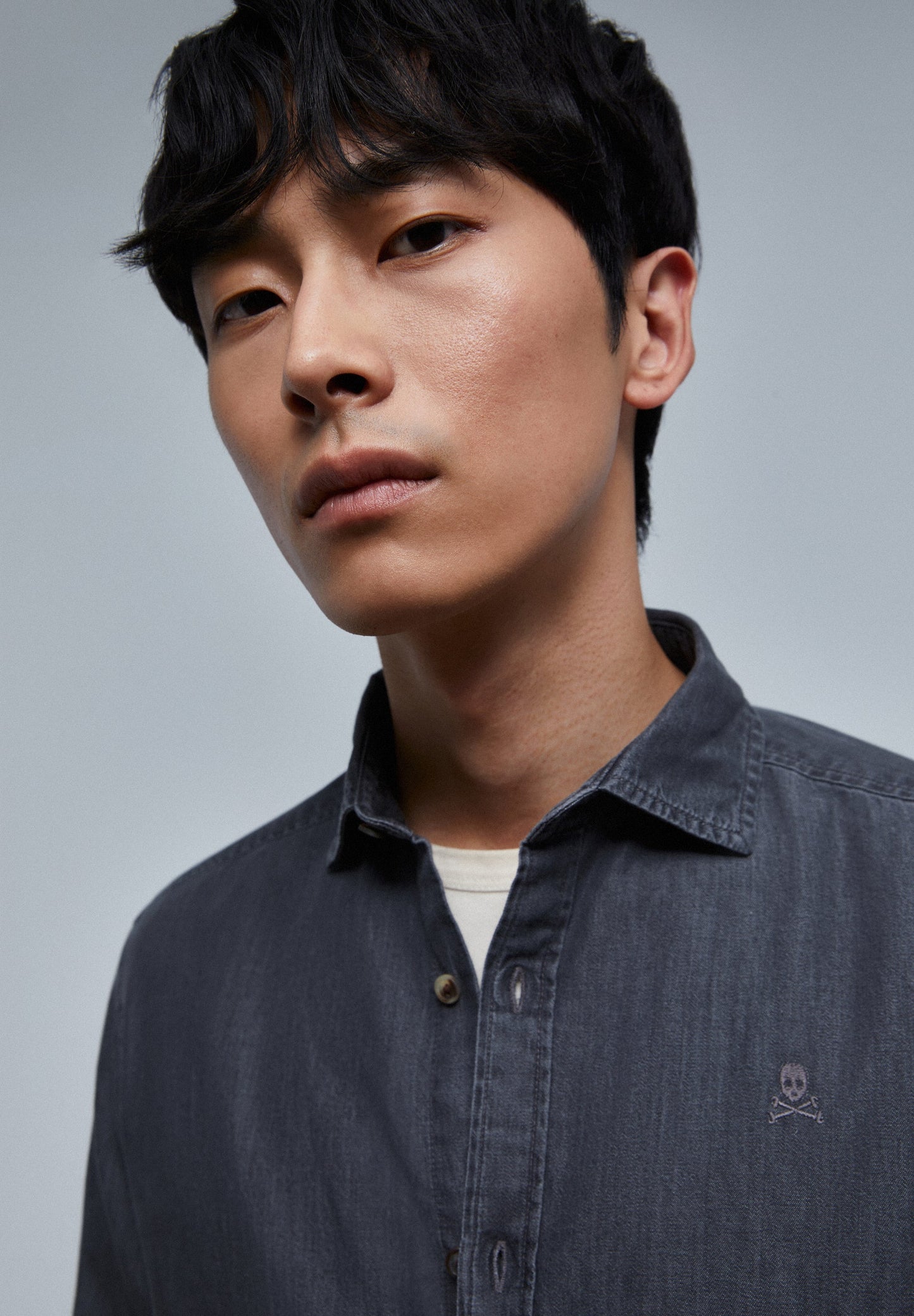 CAMISA DENIM CALAVERA TONO