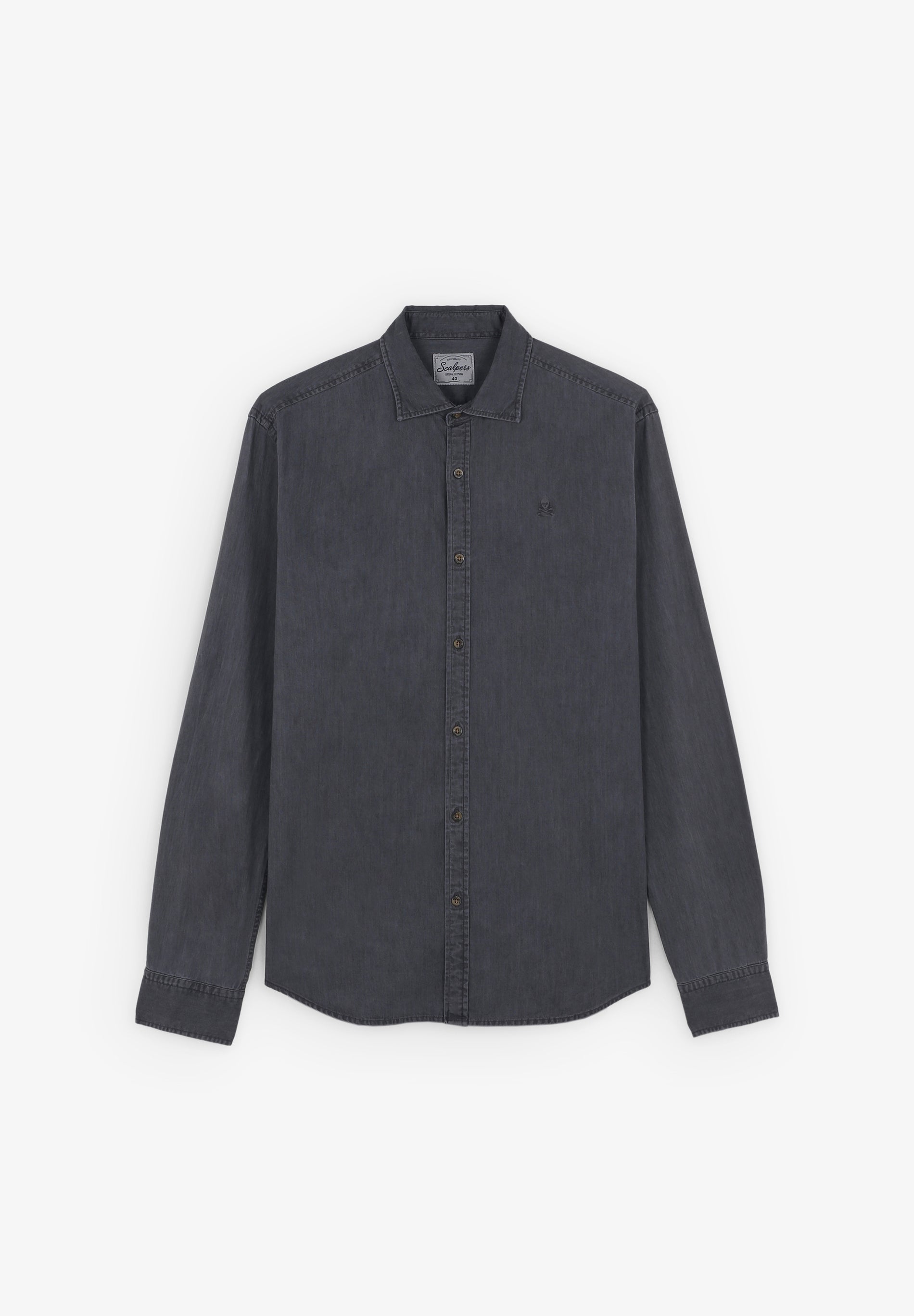 CAMISA DENIM OSCURA CALAVERA