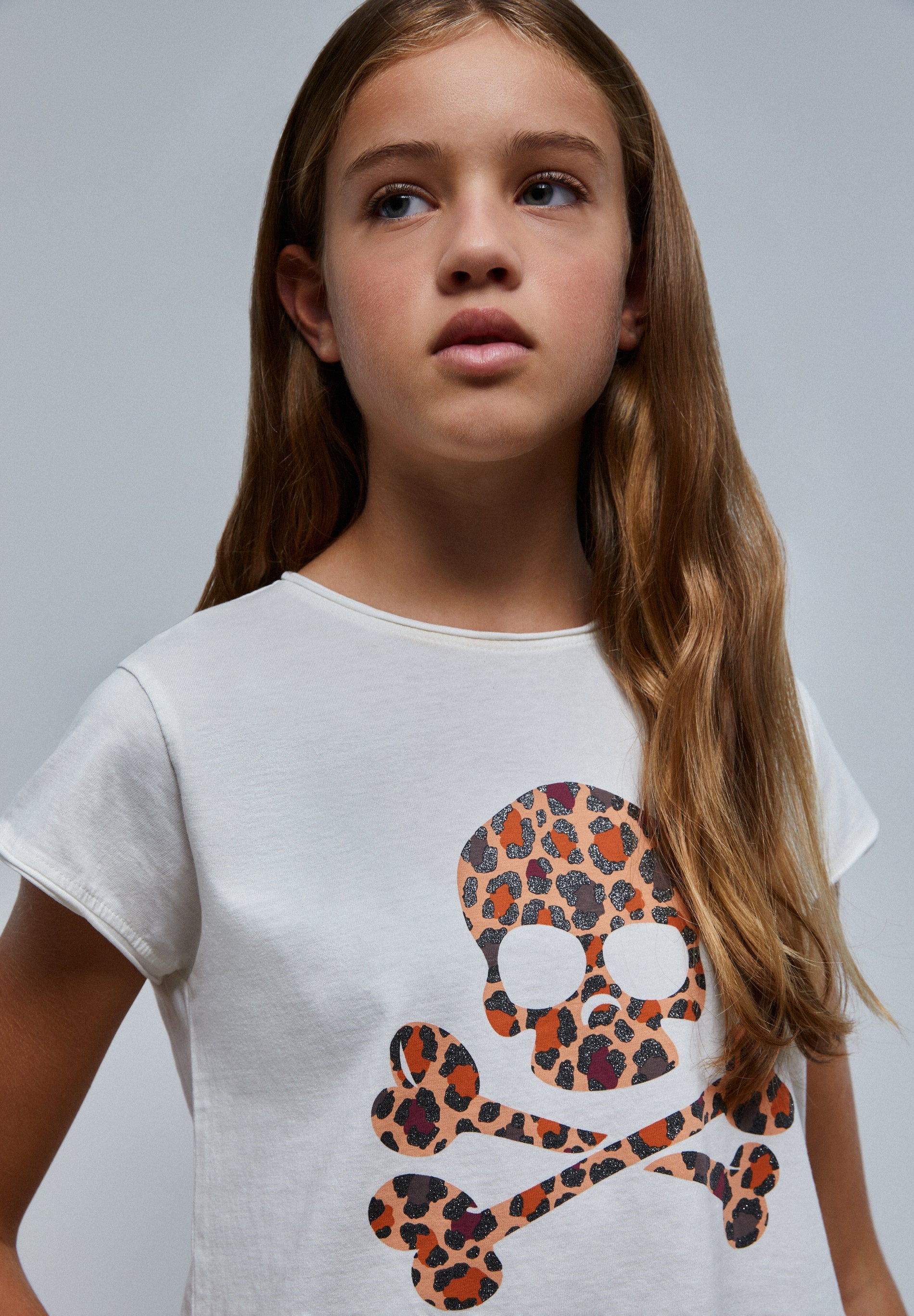 CAMISETA CALAVERA LEOPARDO GLITTER