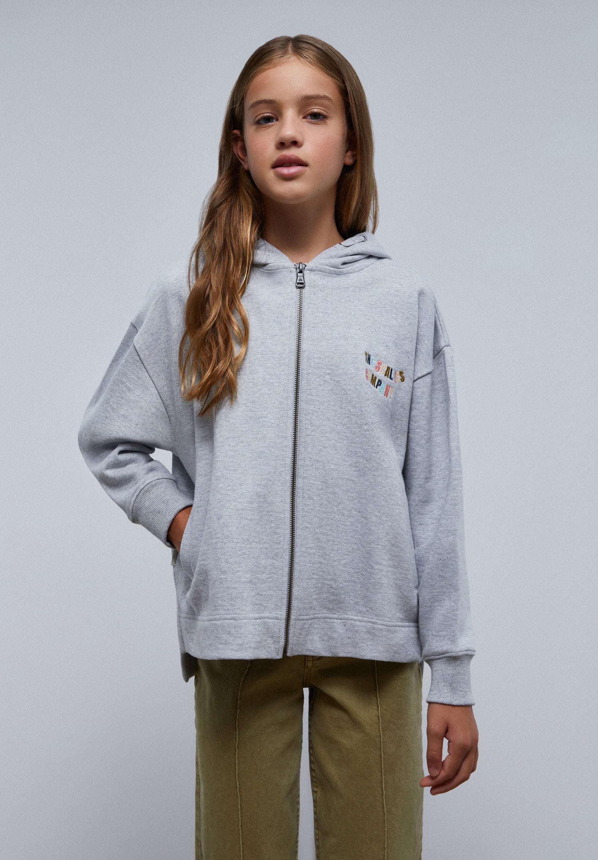 SUDADERA CREMALLERA CAPUCHA CONTRASTE