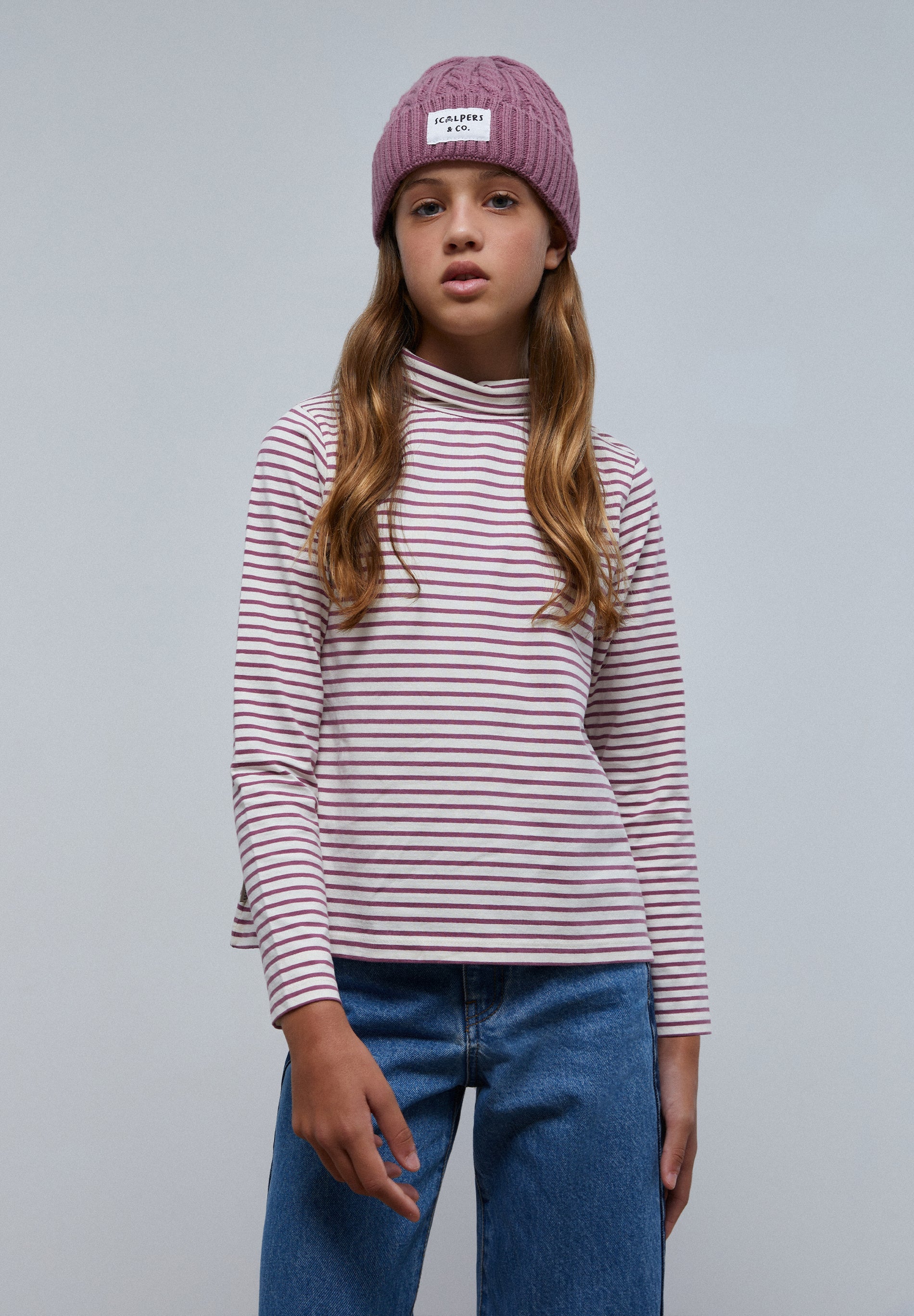 CAMISETA RAYAS CUELLO ALTO