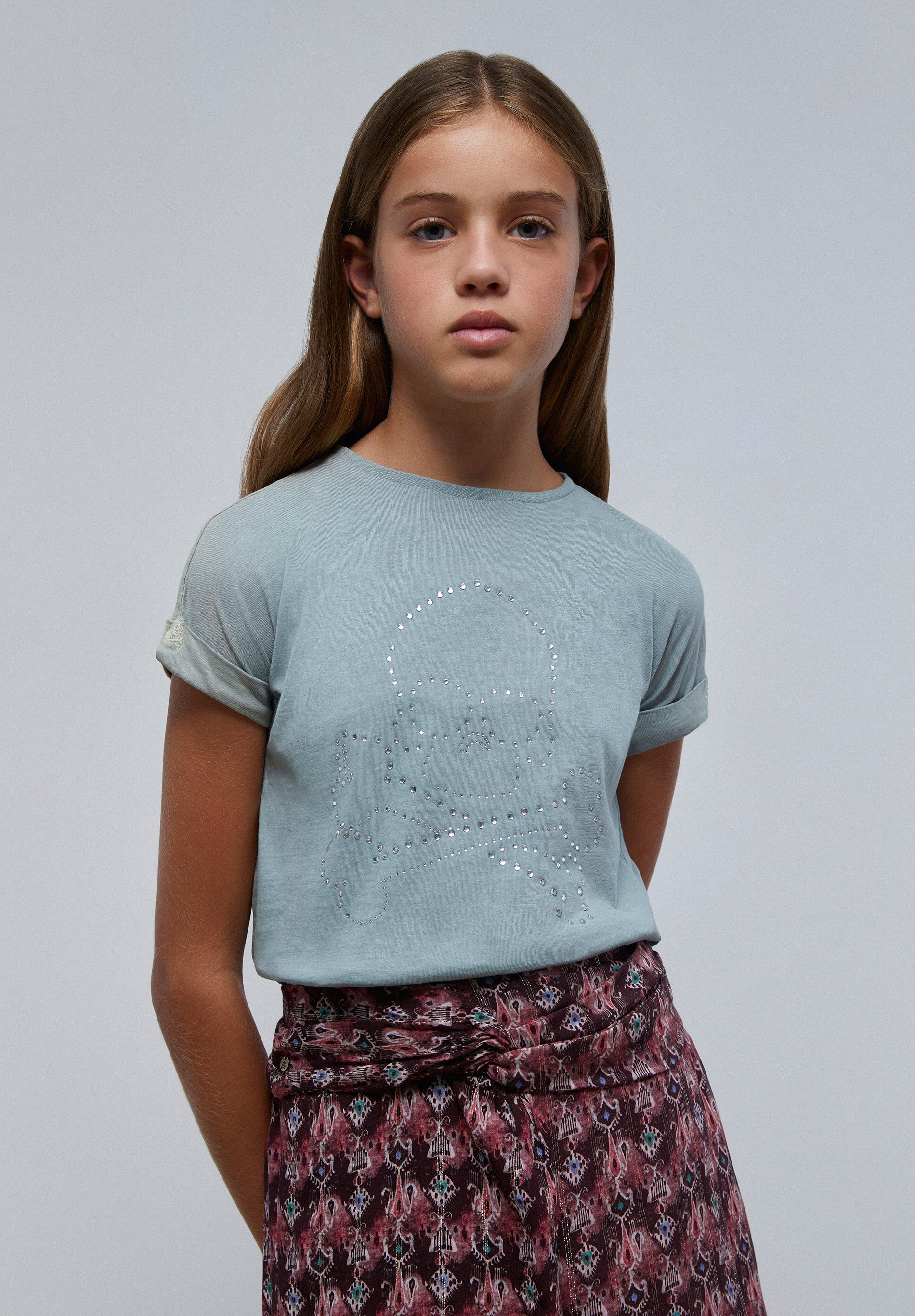 CAMISETA CALAVERA CRISTALES