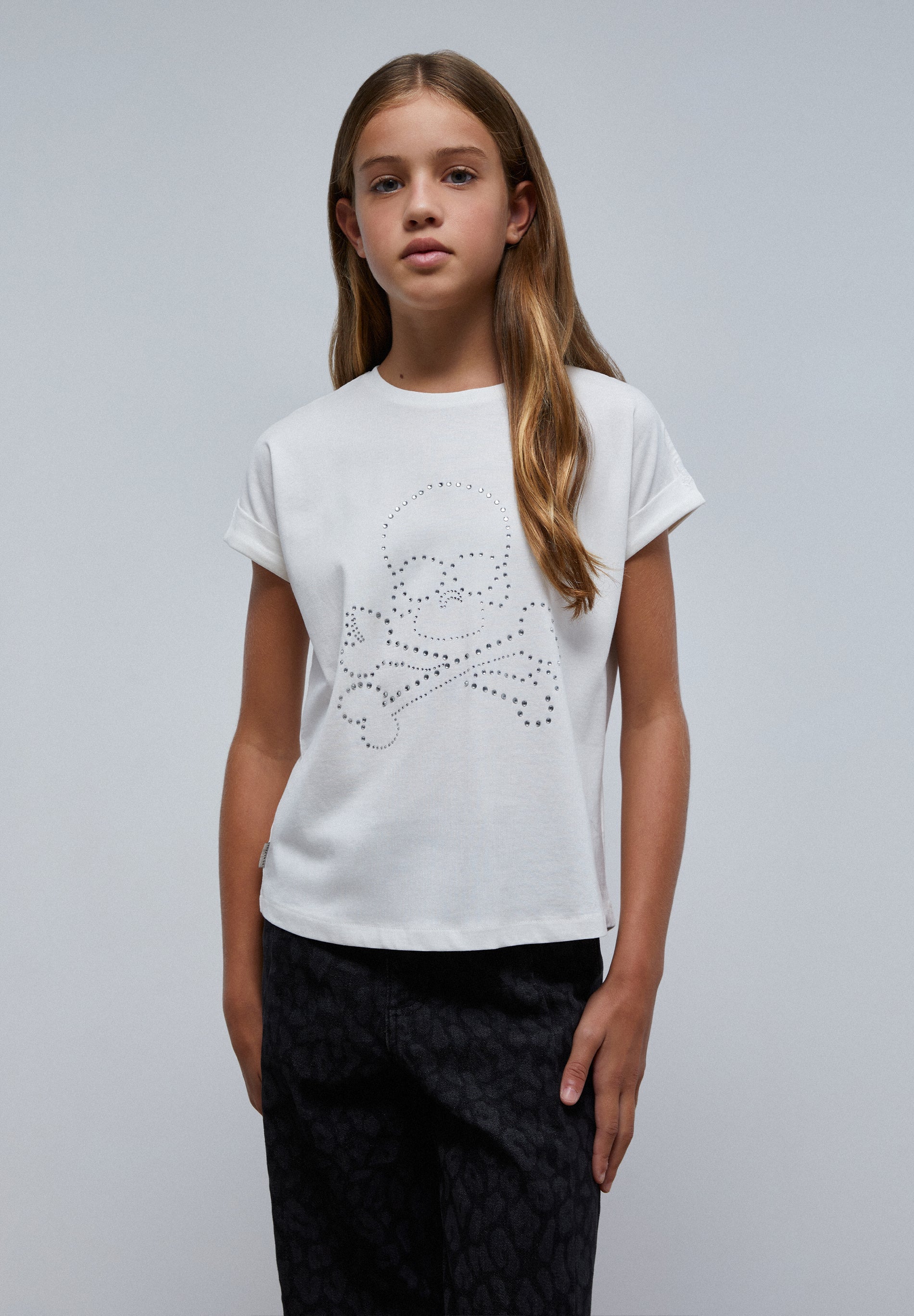 CAMISETA CALAVERA CRISTALES