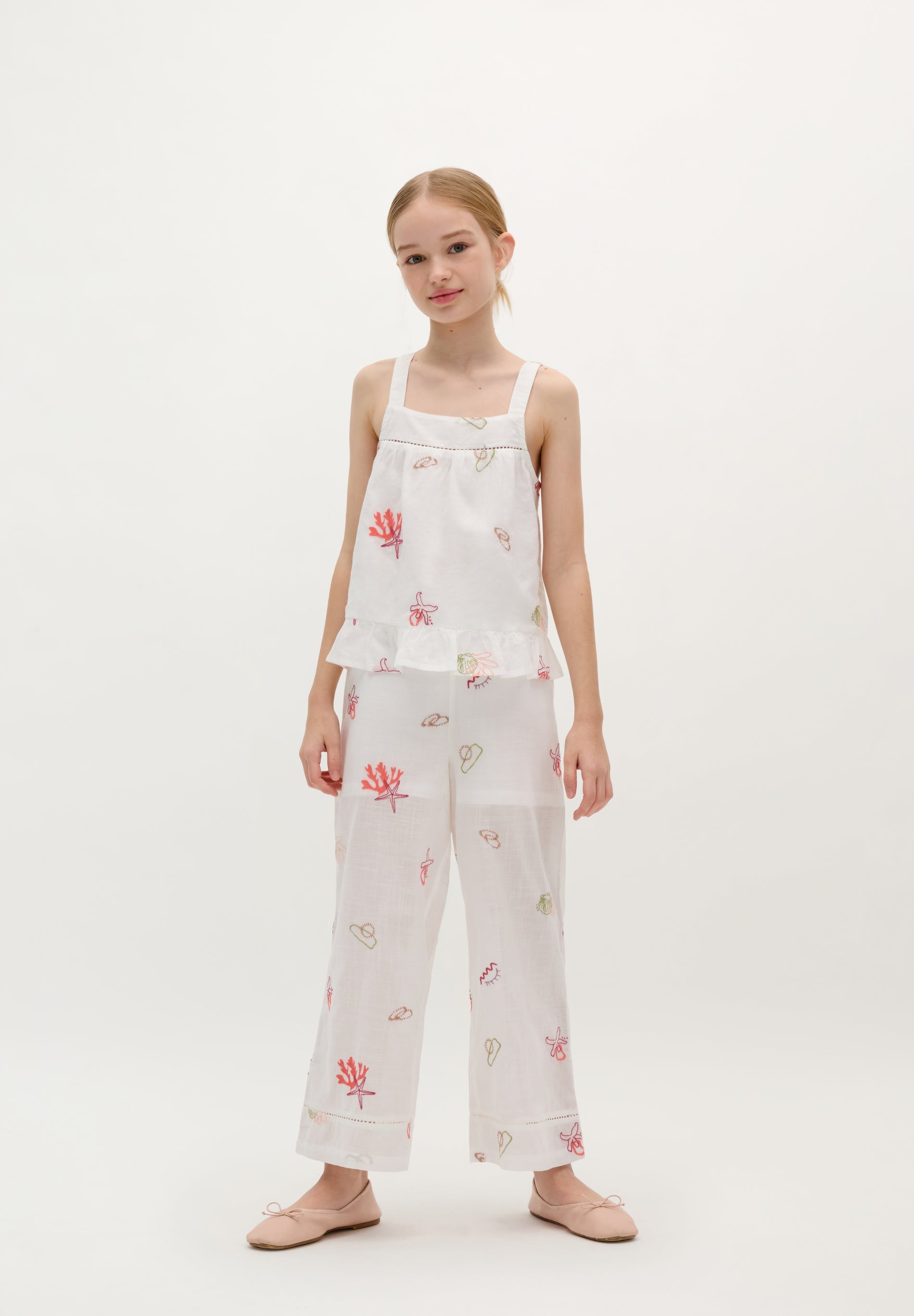 PANTALÓN ALGODÓN BORDADOS