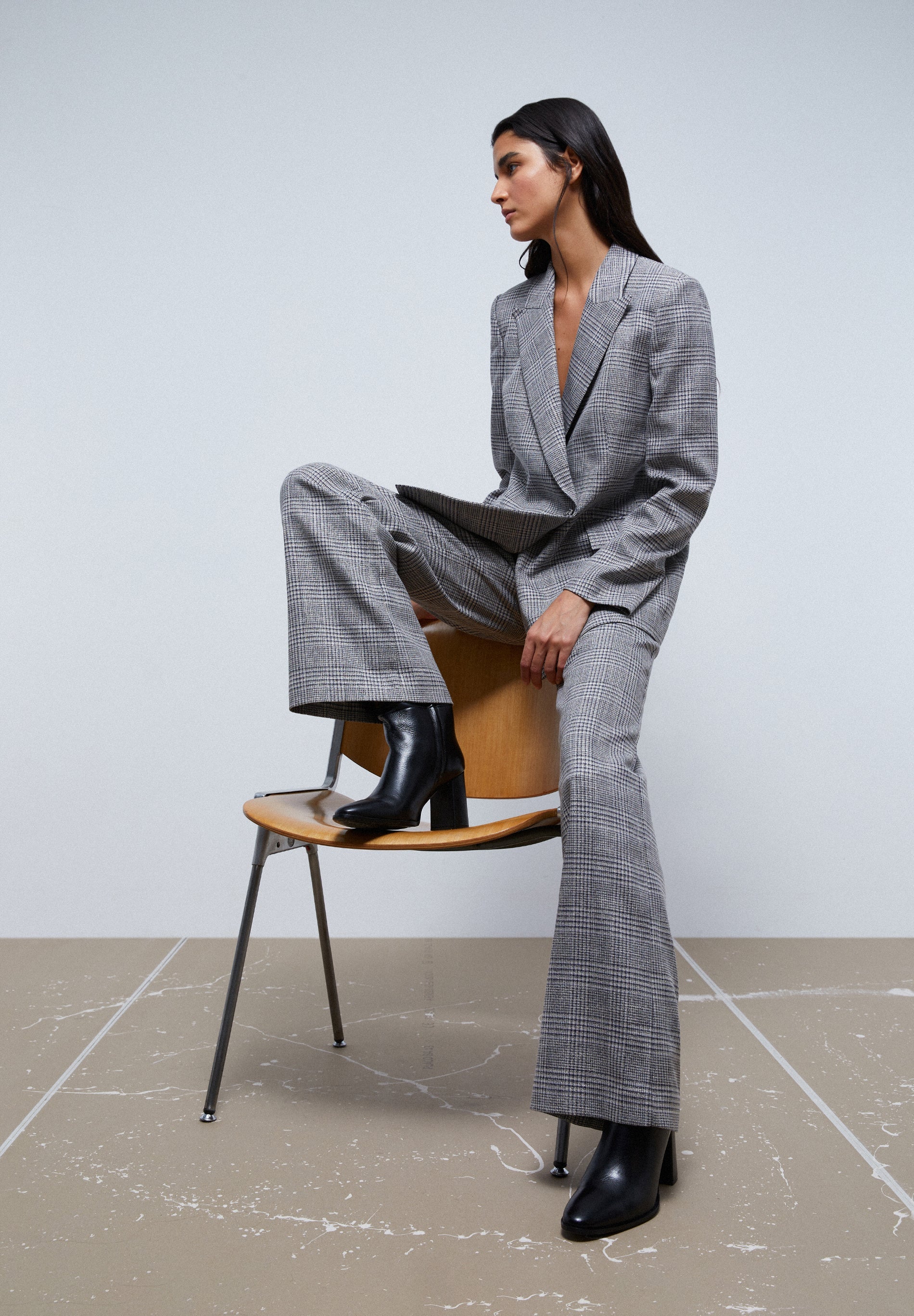BLAZER CUADROS CRUZADA BOTÓN