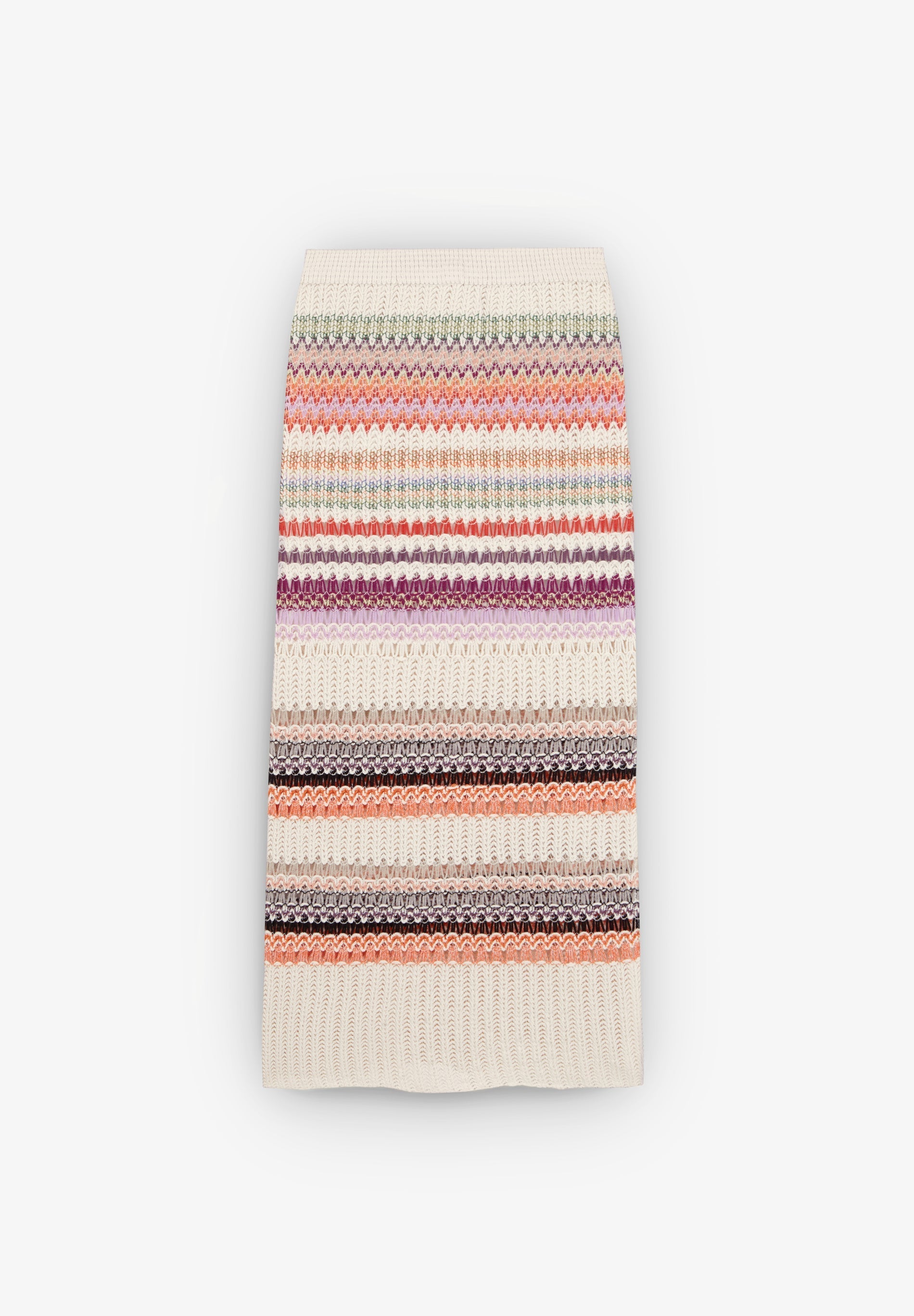 FALDA MIDI CROCHET RAYAS