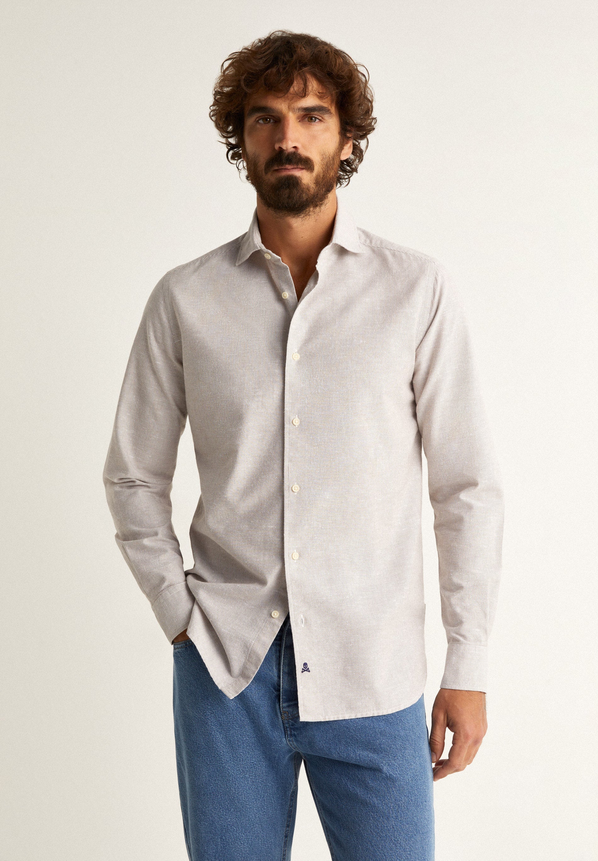 CAMISA RAYAS CALAVERA TAPETA