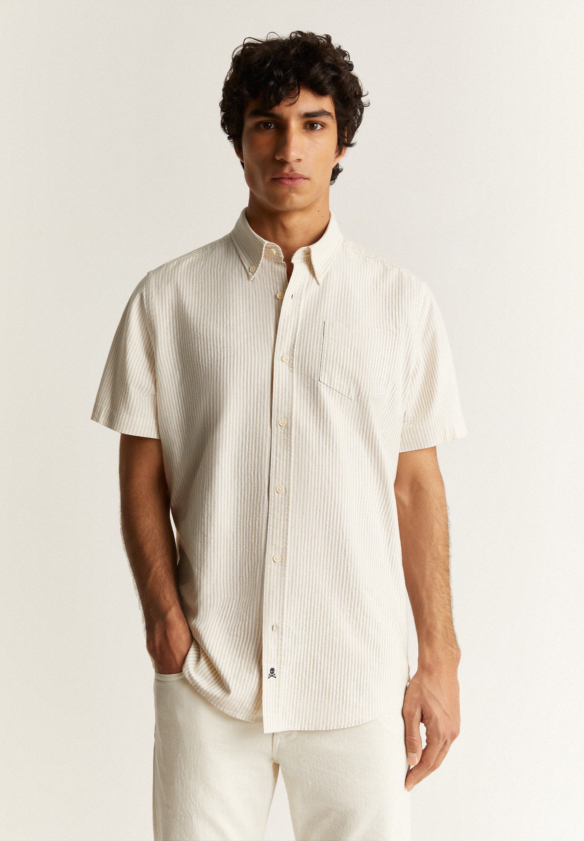 CAMISA MANGA CORTA RAYAS OXFORD